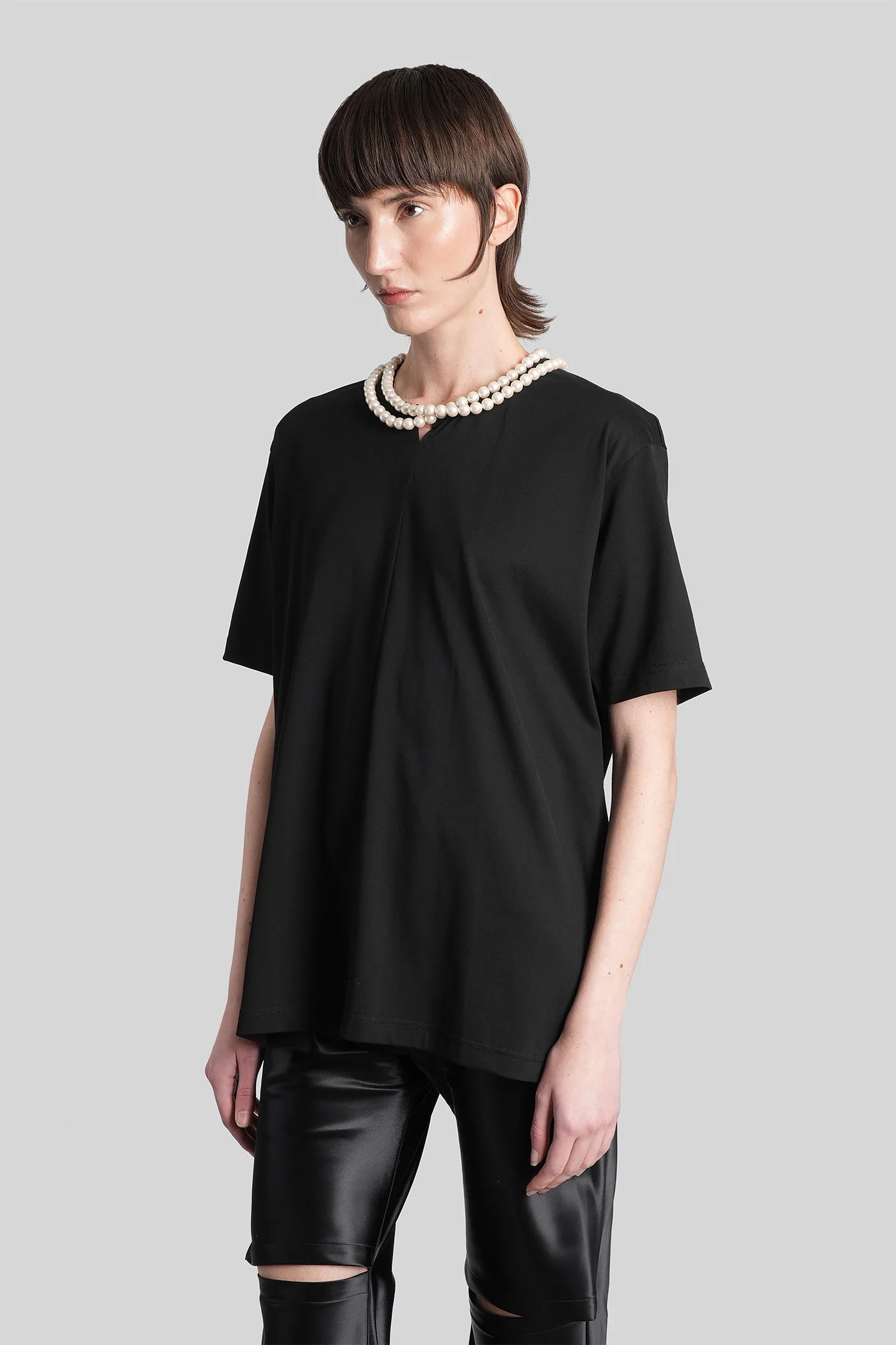 T-Shirt in black cotton - Image 4
