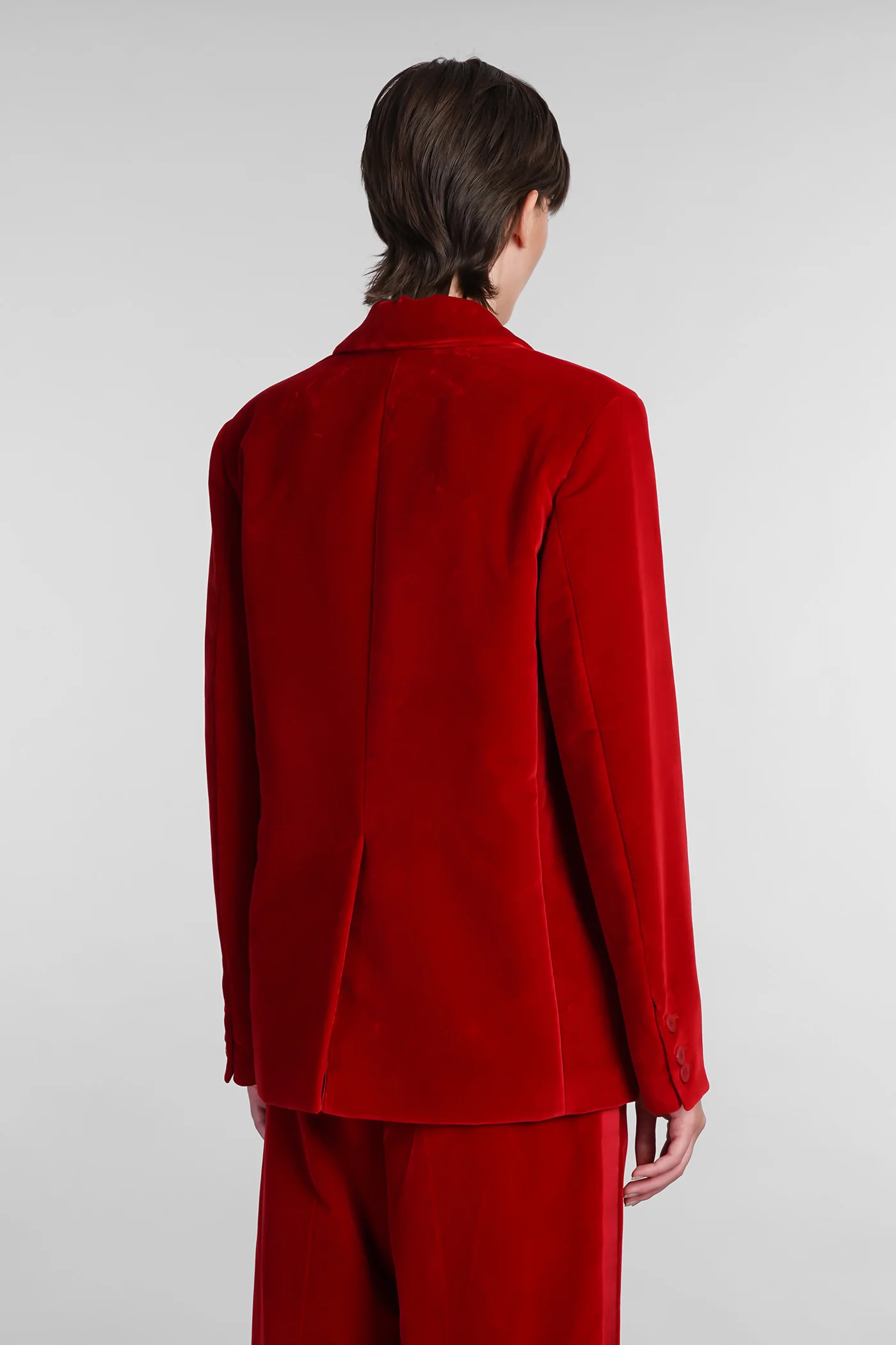 Blazer in red cotton - Image 3