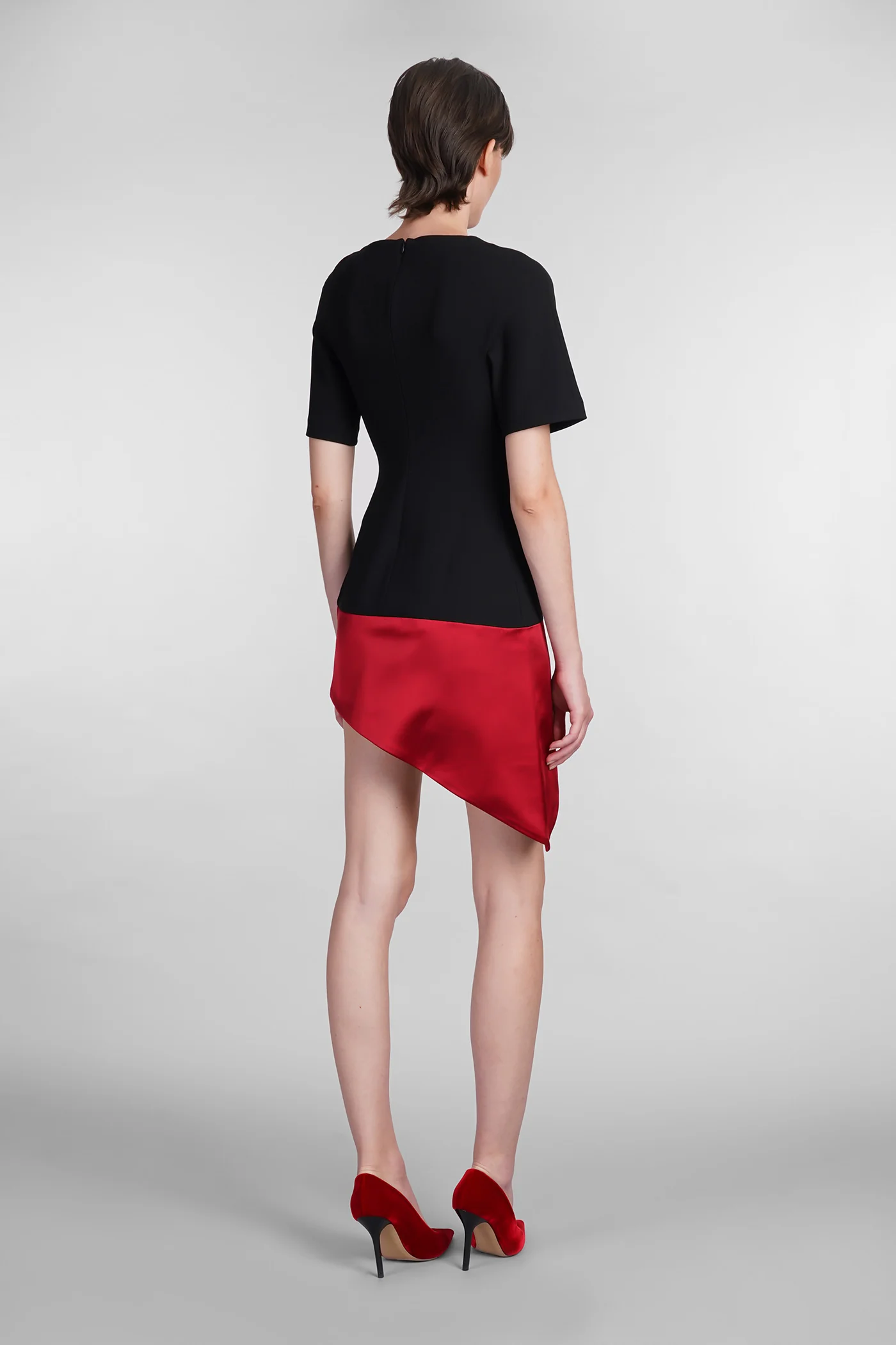 Dress woman in black acetate - Image 3