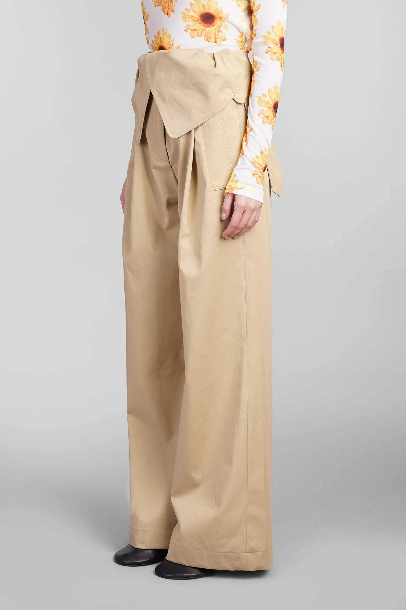 Pants in beige cotton - Image 4