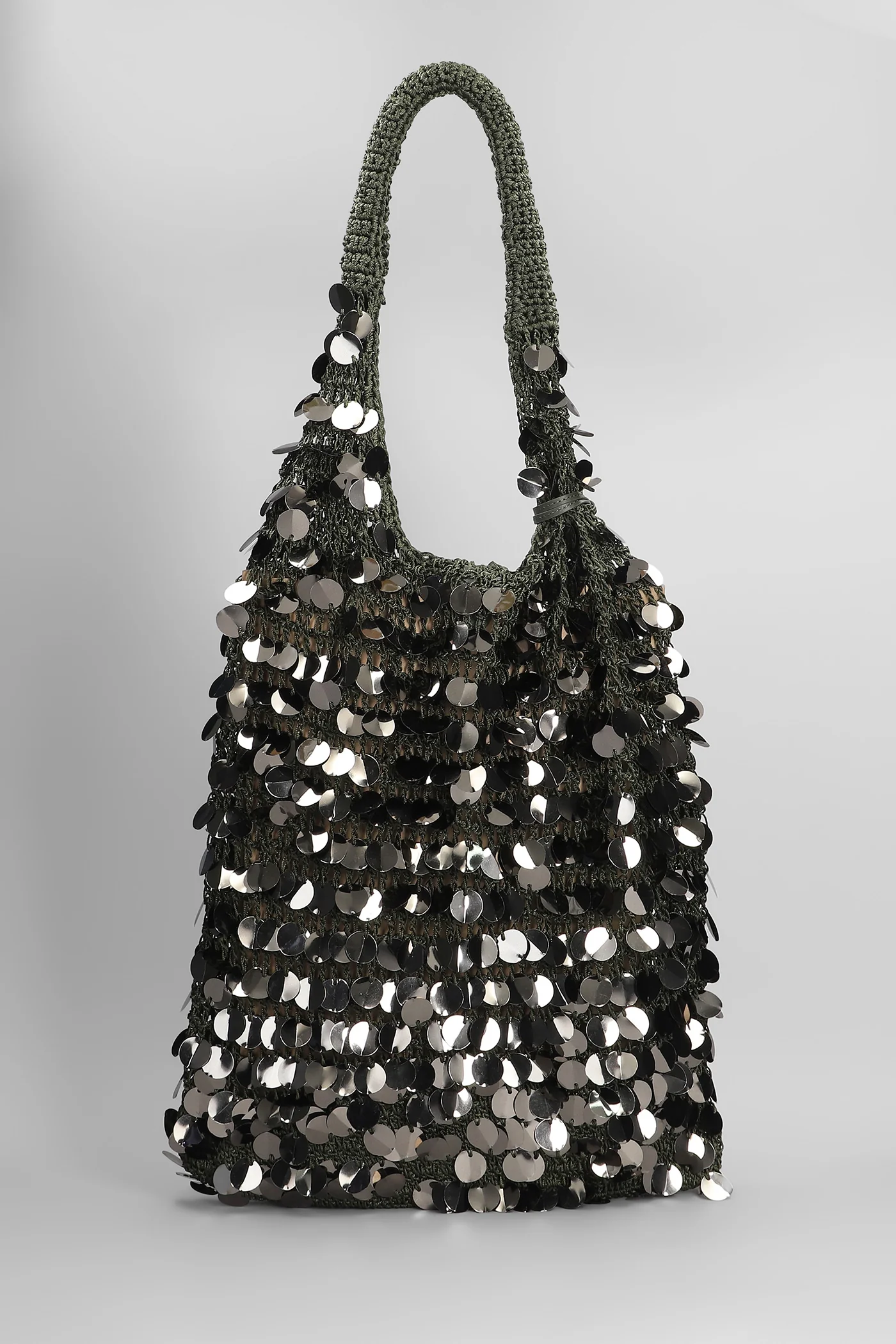 Sequin hobo Hand bag in green polyester - Image 3