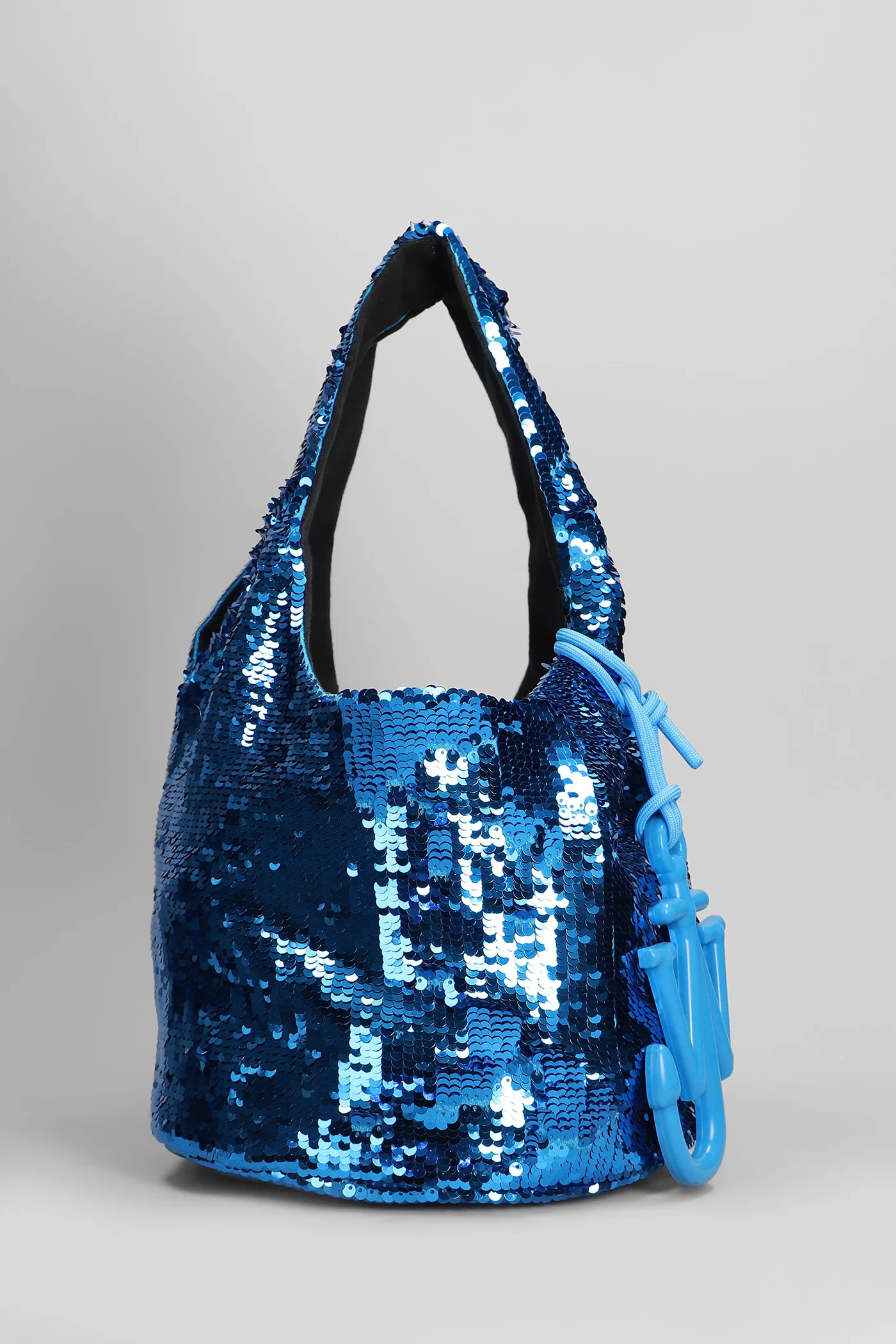 Sequin Shoulder bag in blue PVC