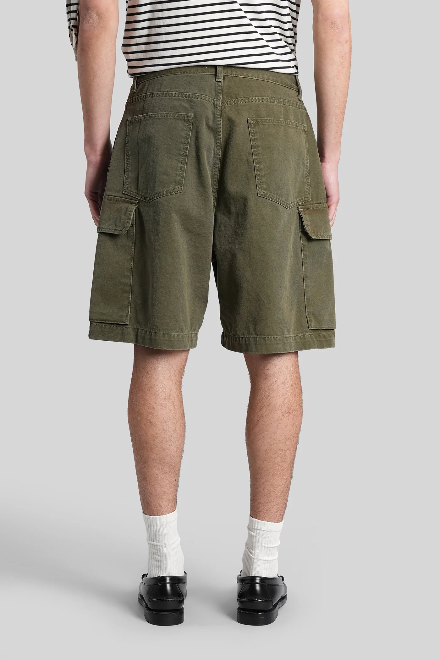 Shorts in khaki cotton - Image 3