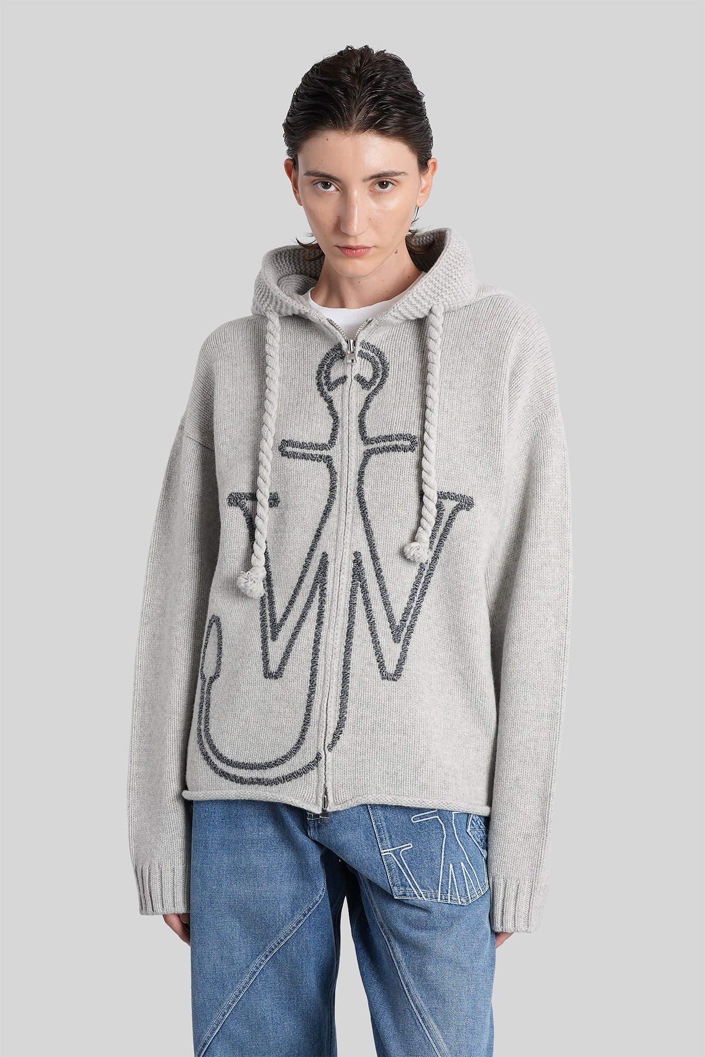 Sweatshirt in grey wool