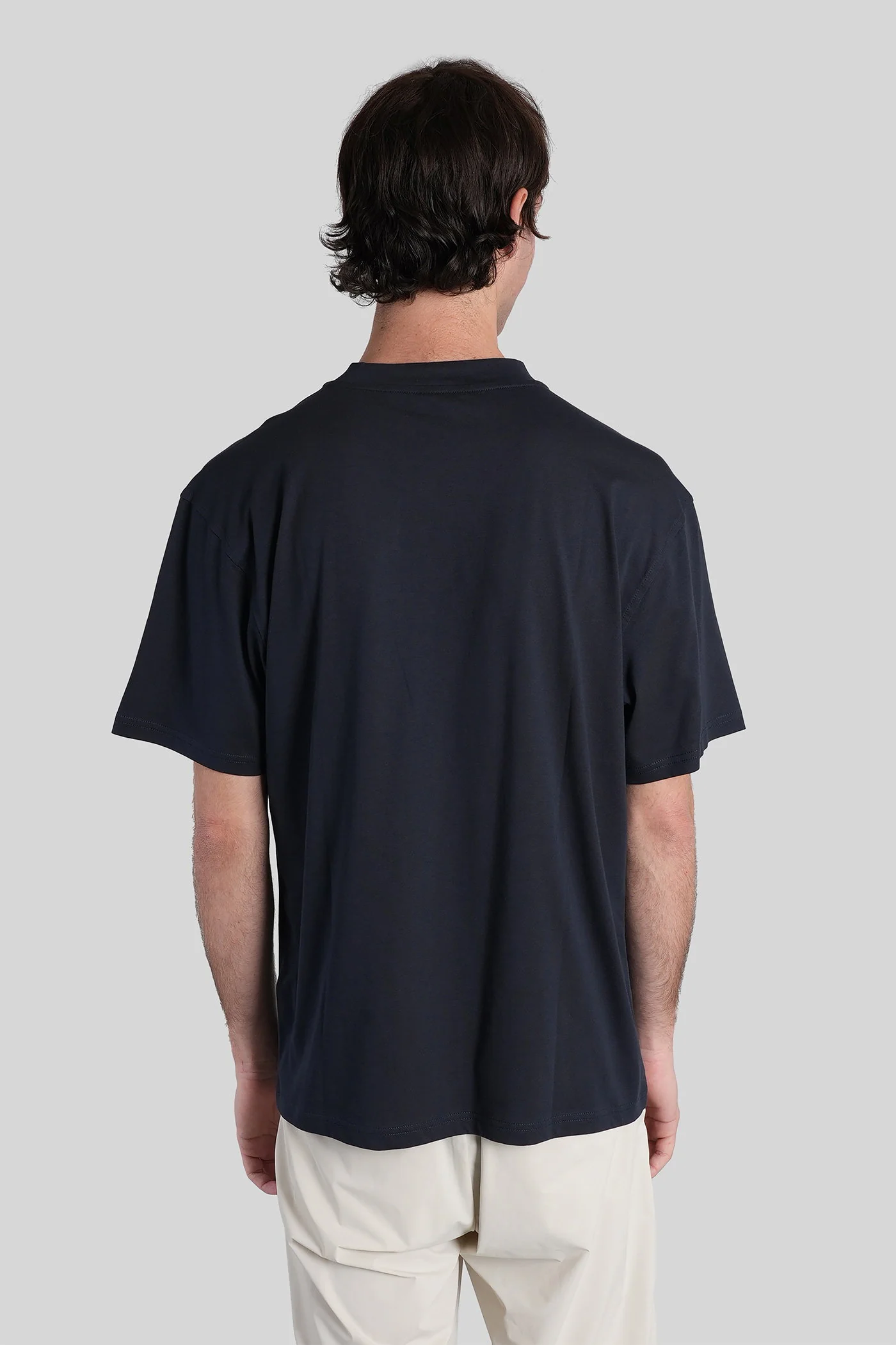 Solo jersey T-Shirt in blue cotton - Image 3