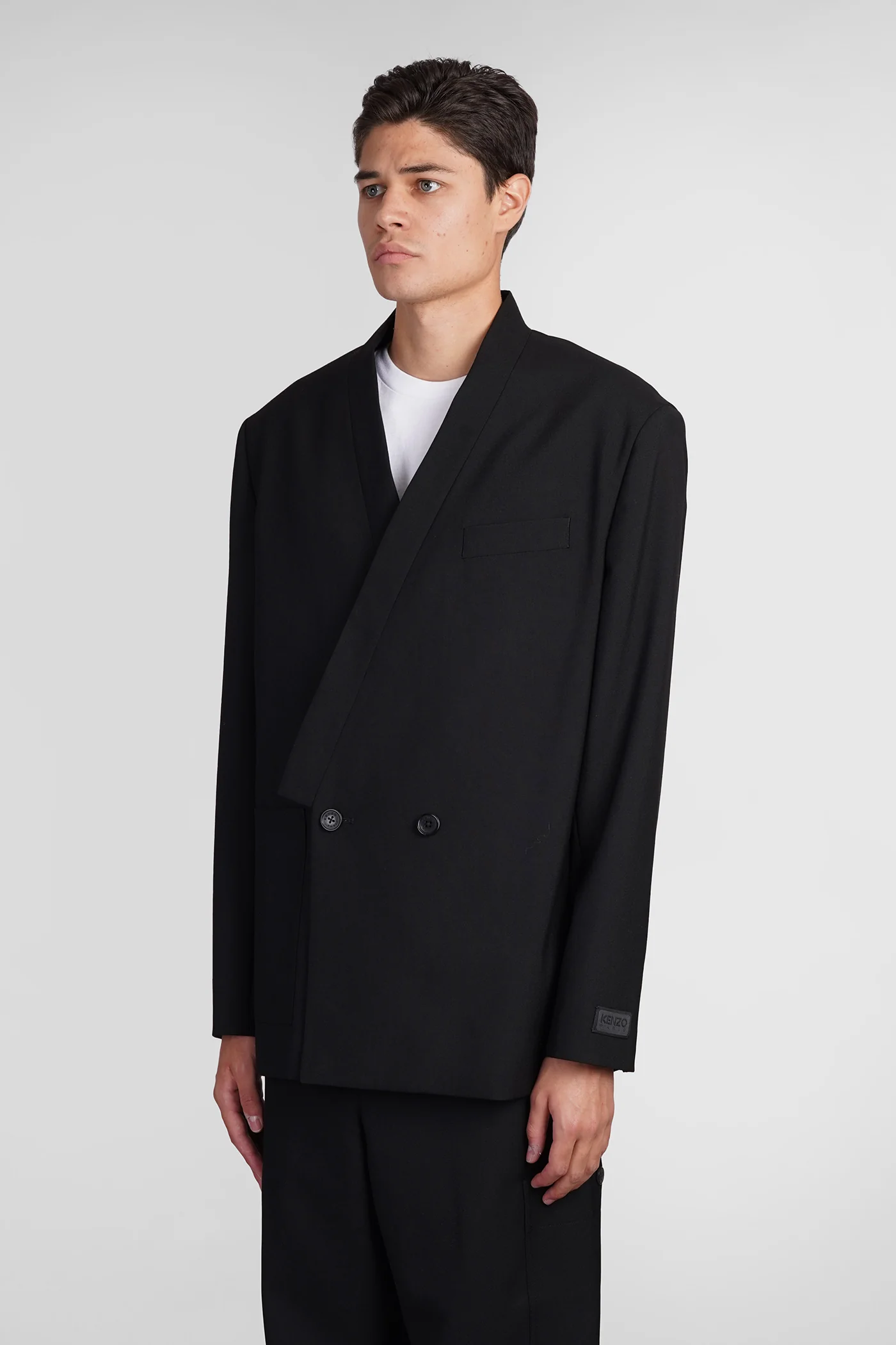 Blazer in black wool - Image 4