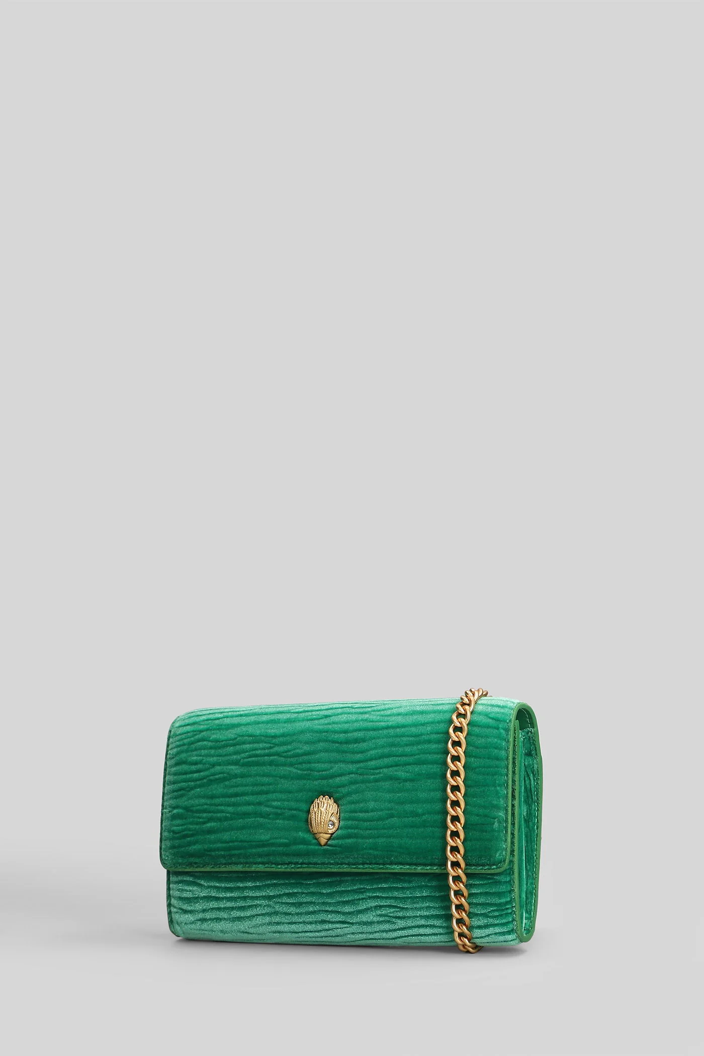 Shoreditch Chain Shoulder bag in green velvet - Image 2