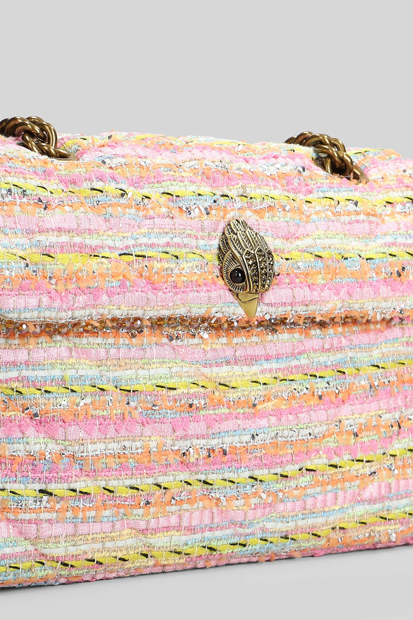 Tweed Kensington Shoulder bag in rose-pink fabric - Image 4