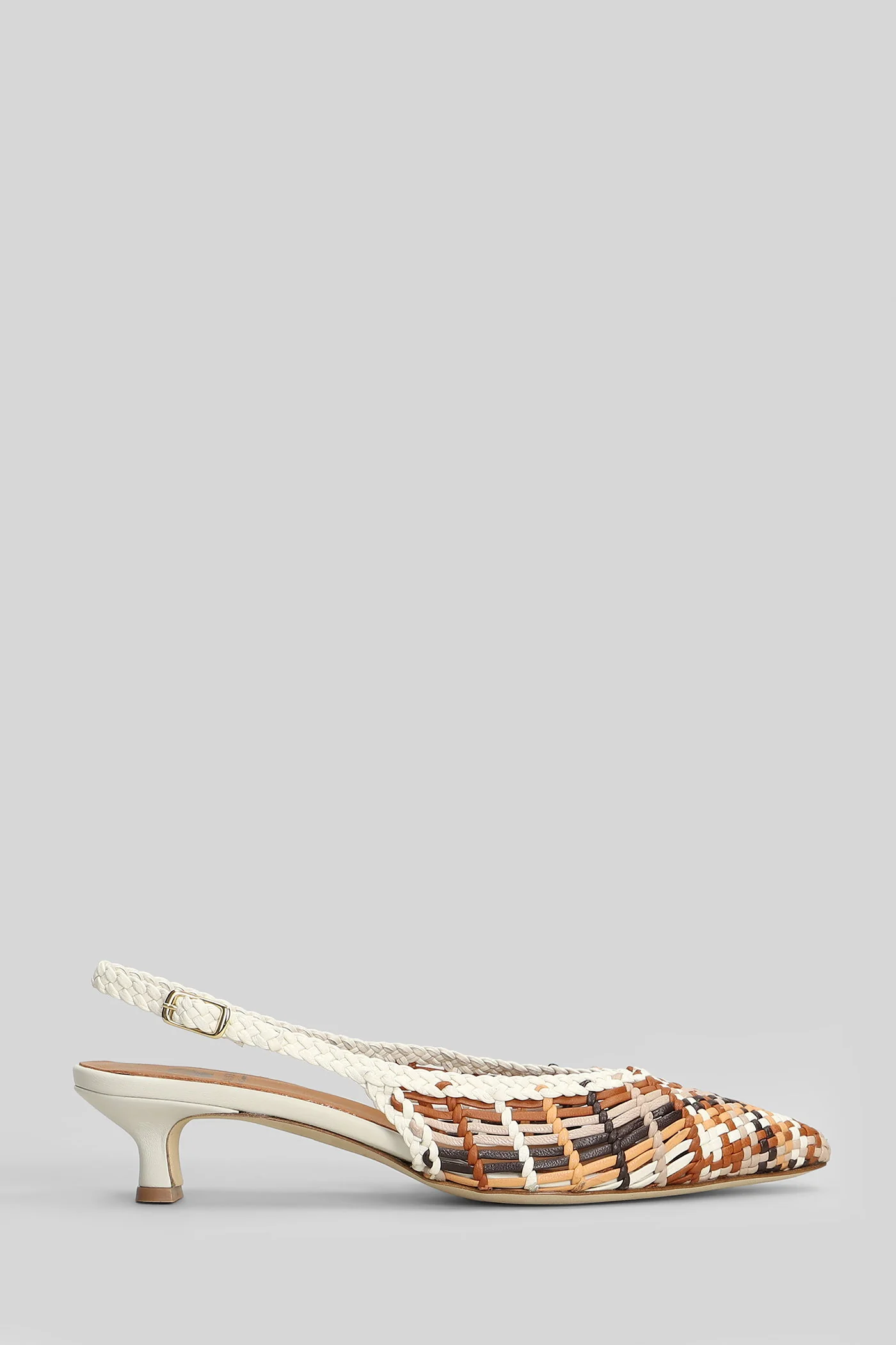 Pumps in multicolor leather