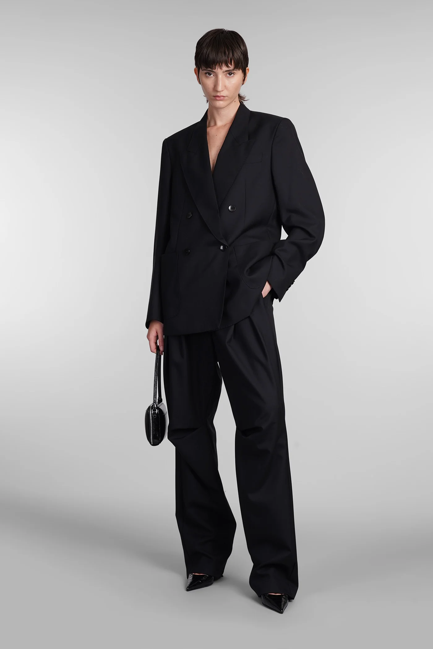 Blazer in black wool - Image 2