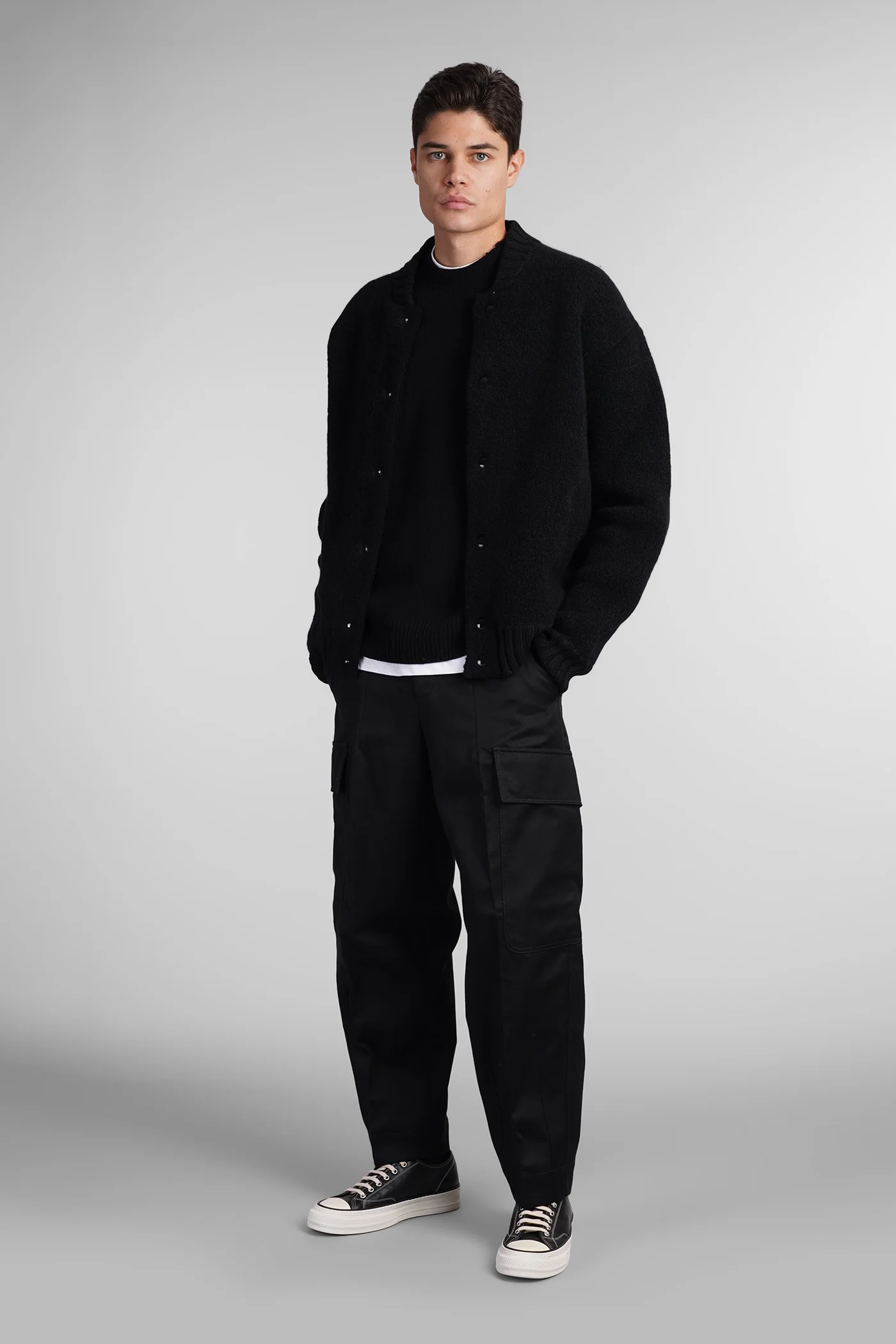Bomber Jacket in black wool - Image 2
