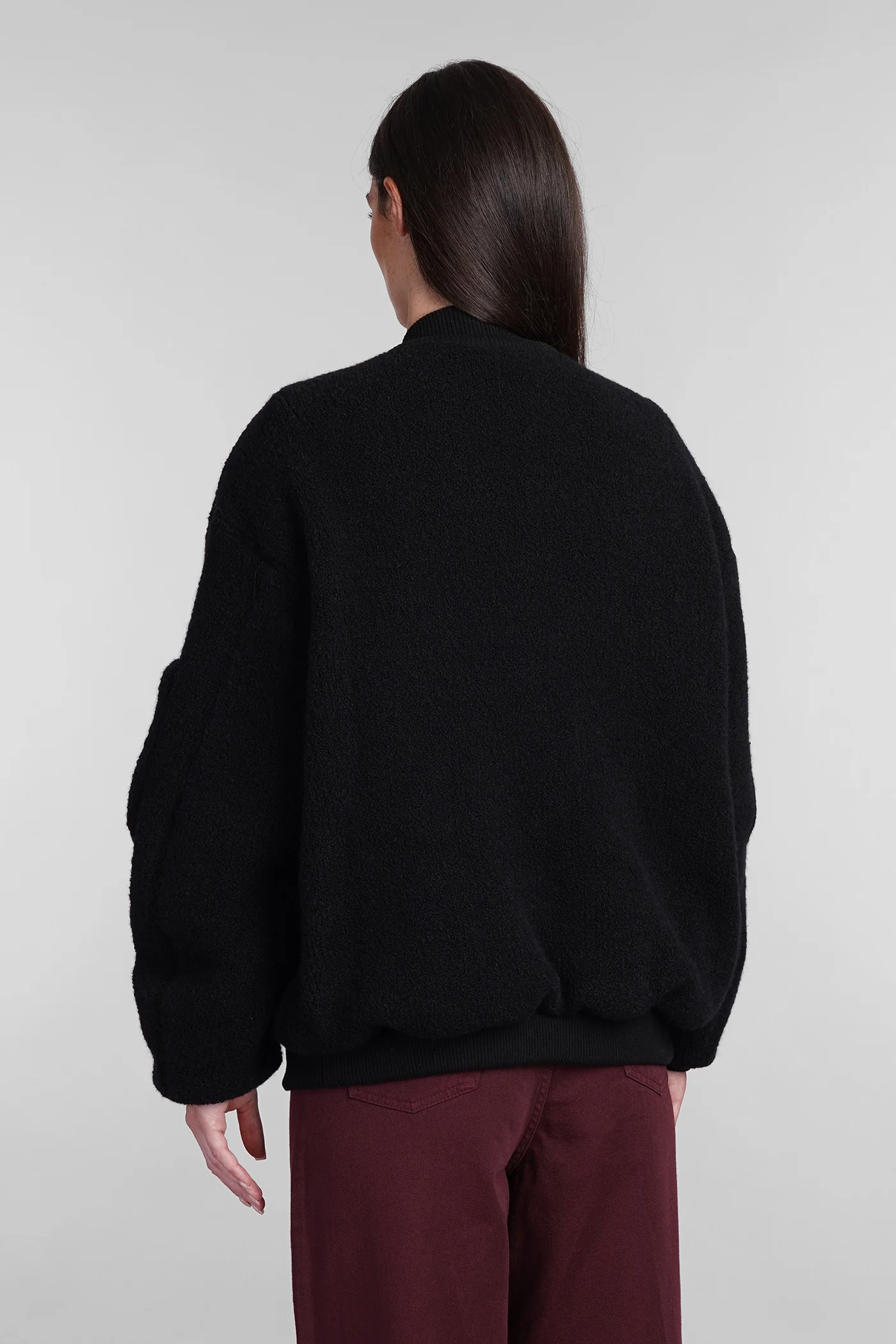 Bomber Jacket in black wool - Image 2