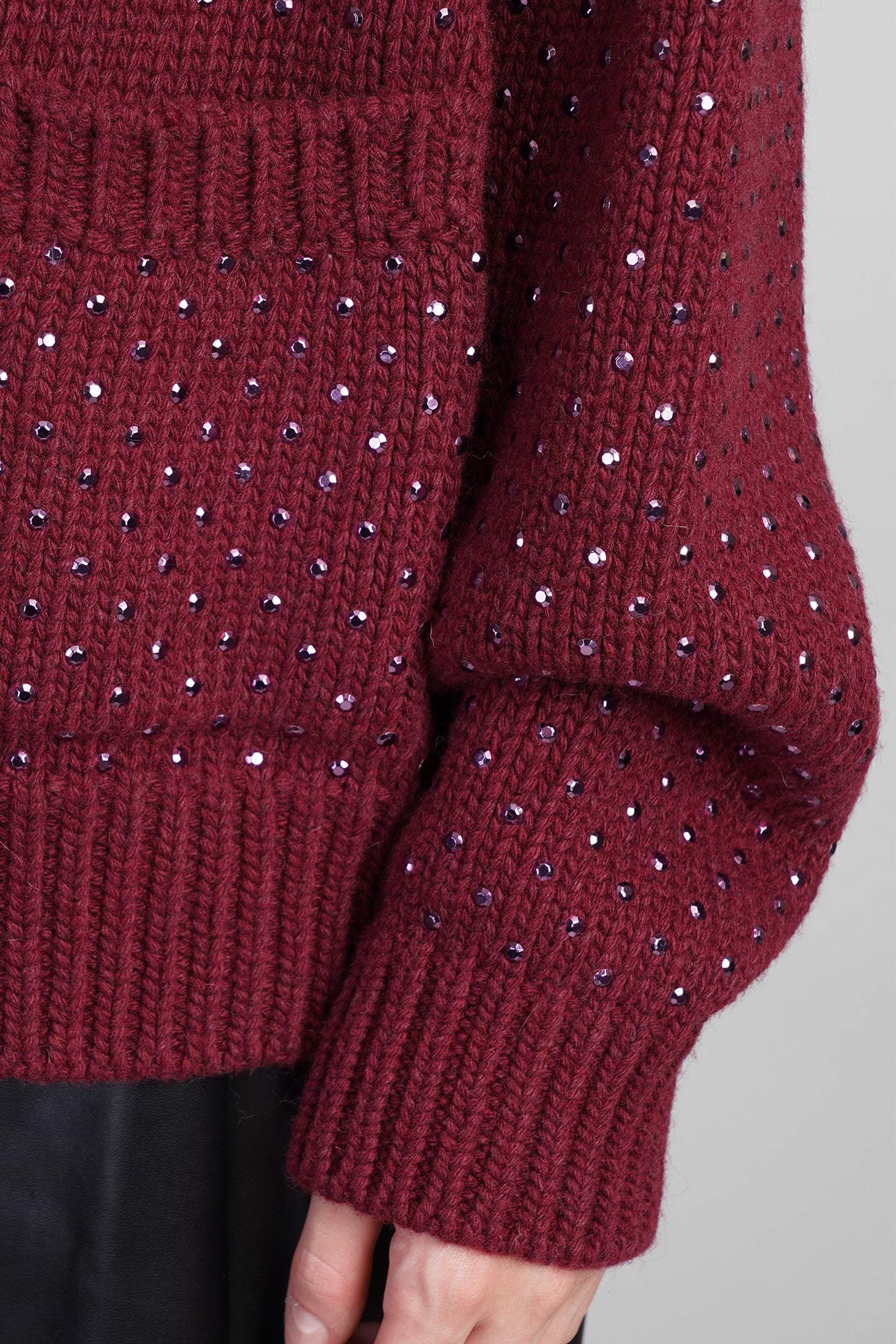 Cardigan in bordeaux wool - Image 5