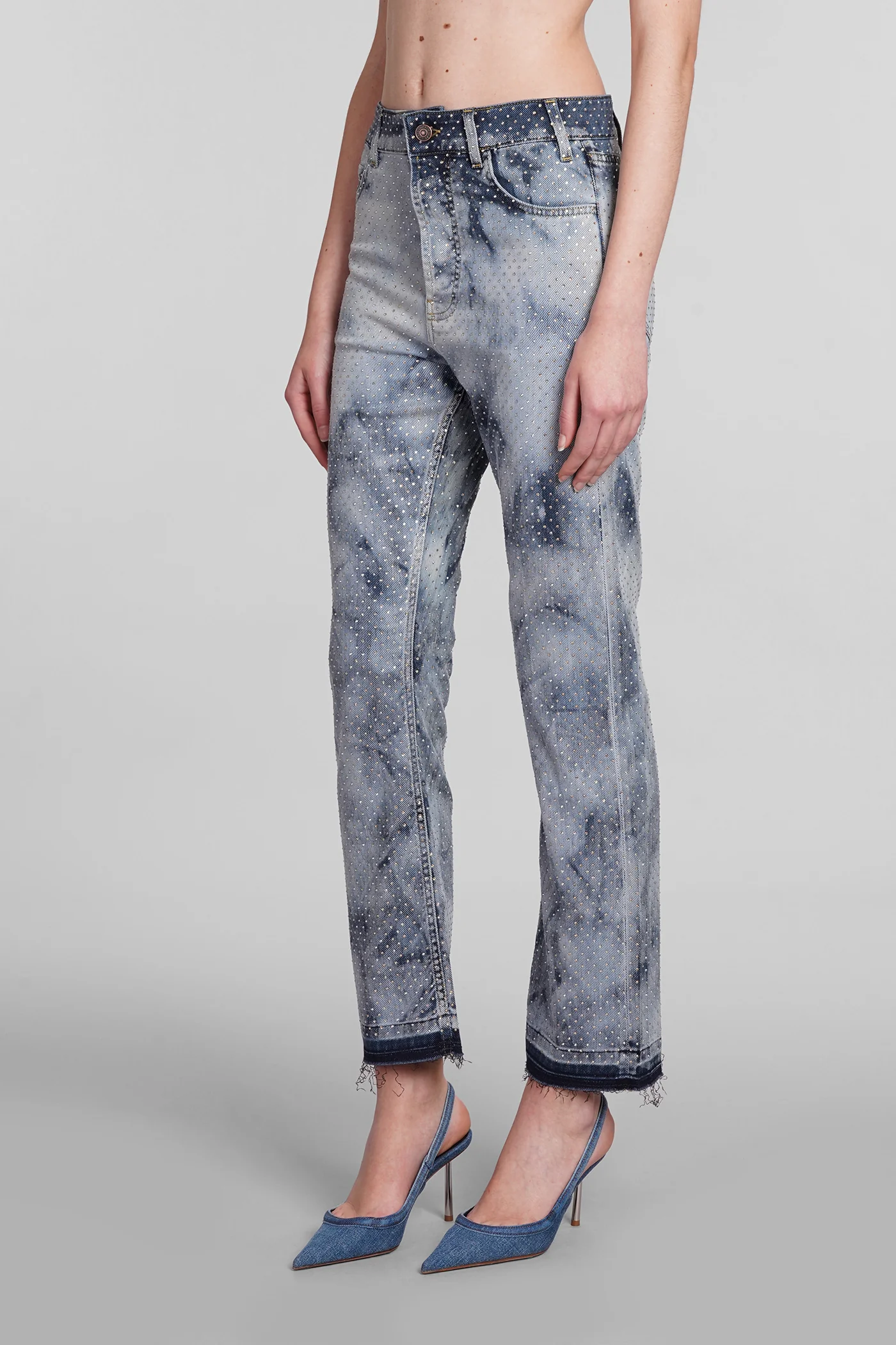 Jeans in cyan wool and polyester - Image 4