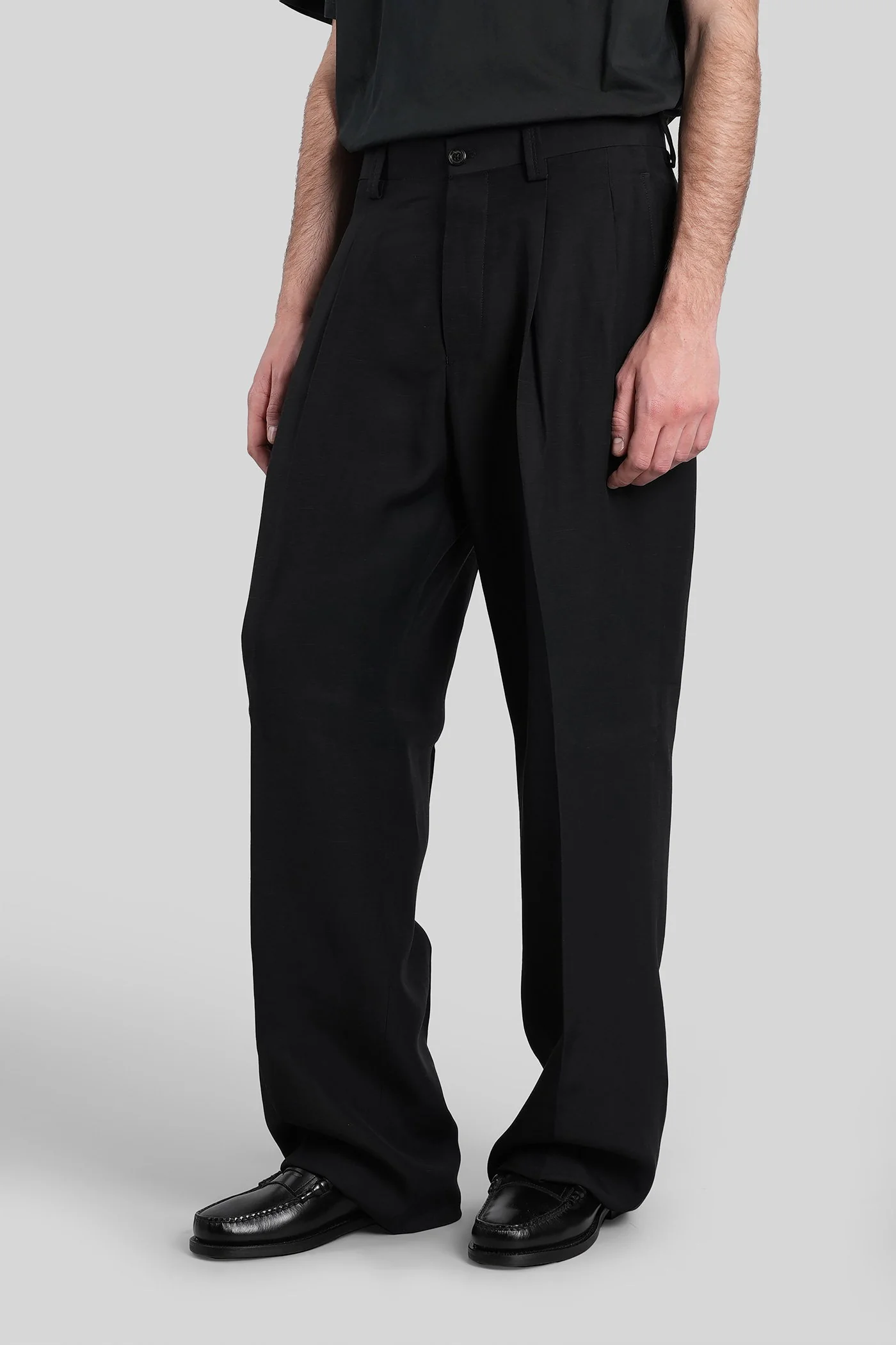 Pants in black viscose - Image 4