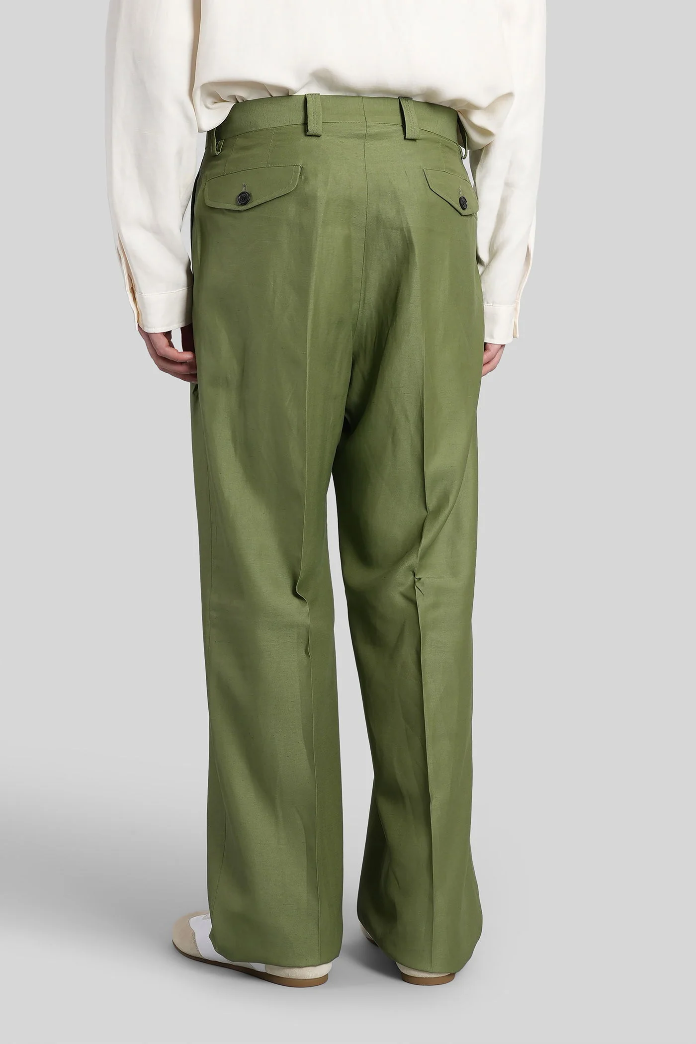 Pants in green viscose - Image 3