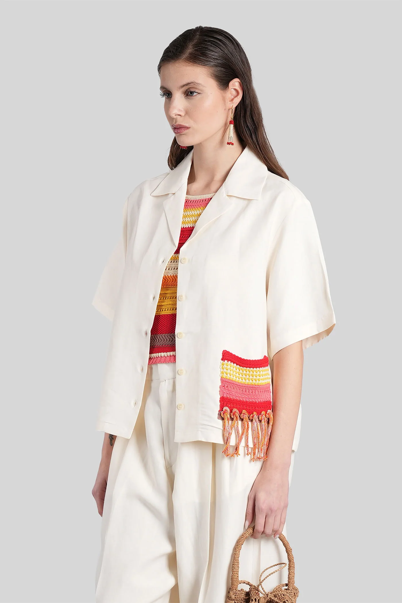 Shirt in beige viscose - Image 3