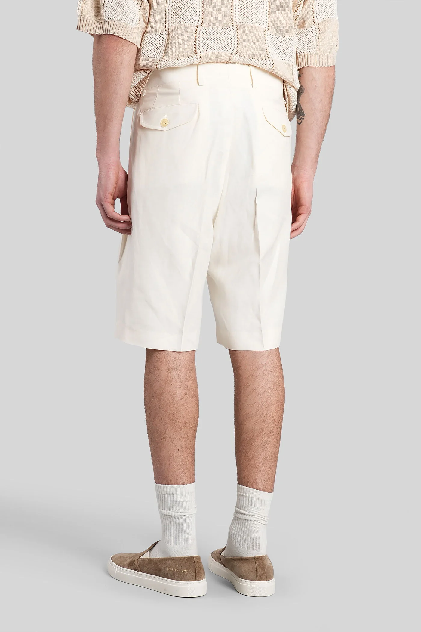 Shorts in beige viscose - Image 3