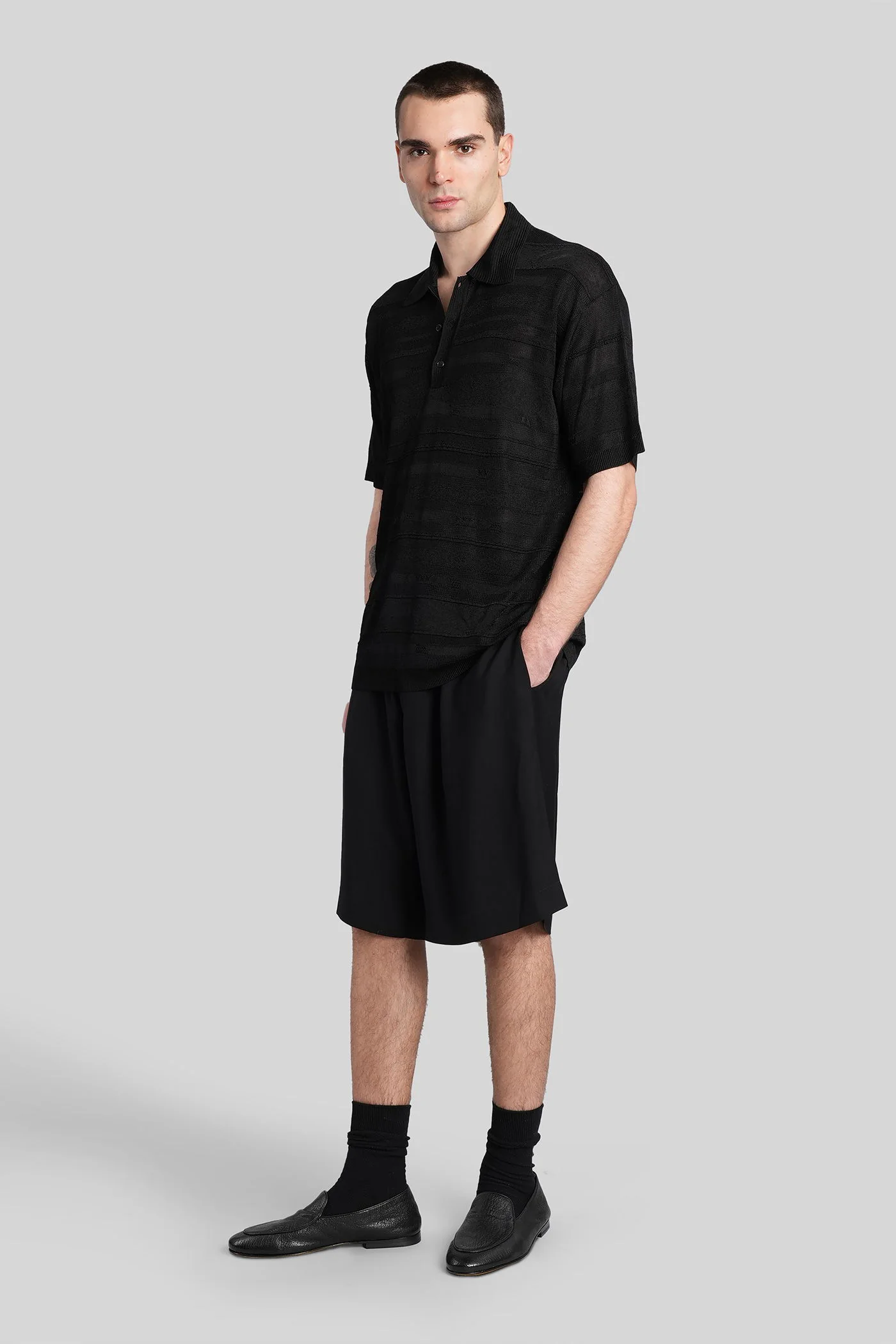 Shorts in black viscose - Image 2