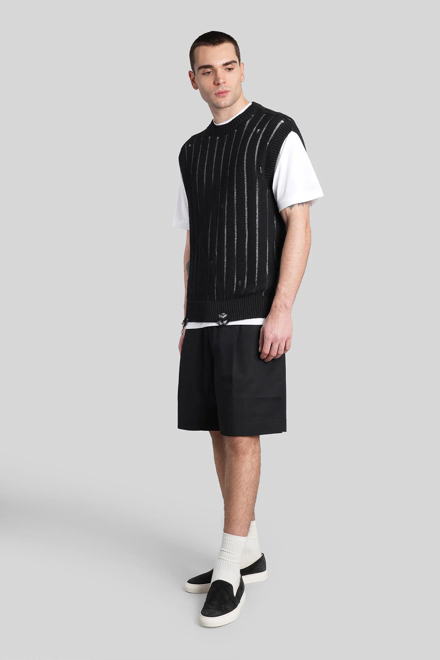 tank Top in black cotton - Image 2