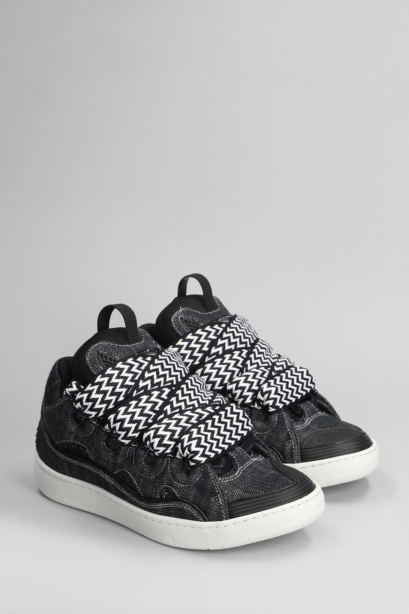 Curb Sneakers in black cotton - Image 2