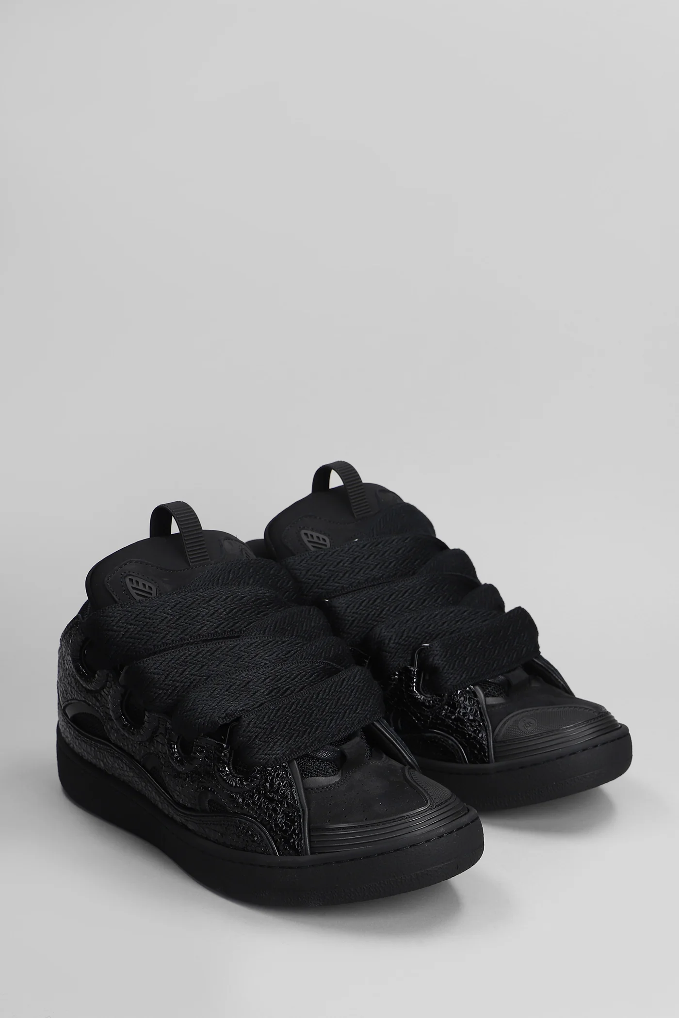 Curb Sneakers in black leather - Image 2