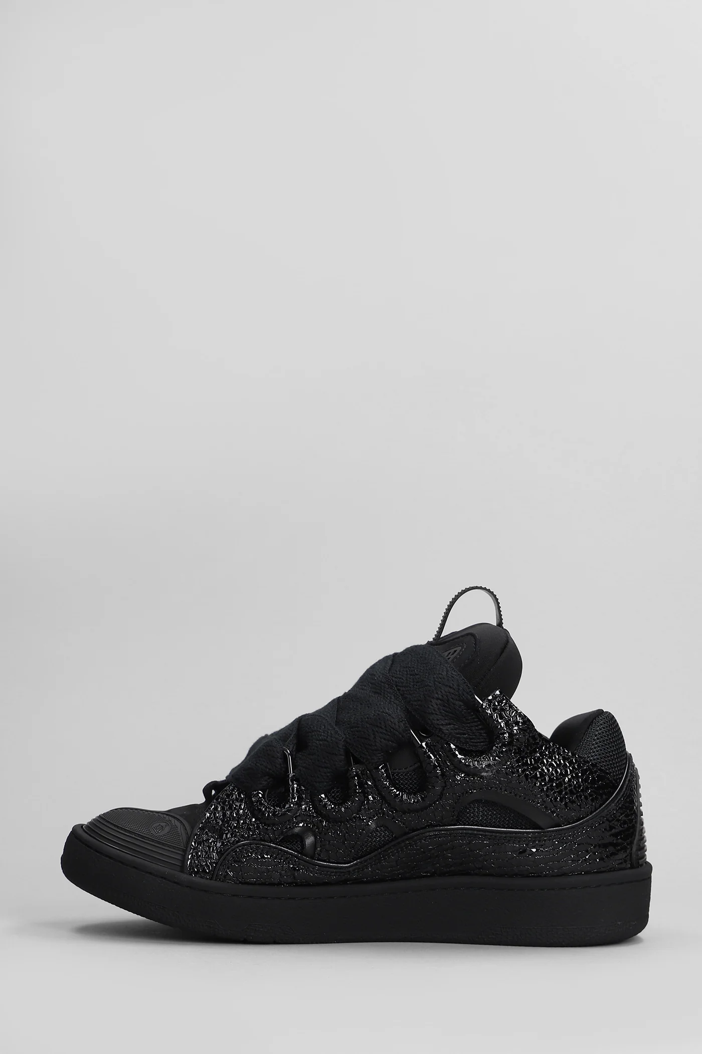 Curb Sneakers in black leather - Image 3