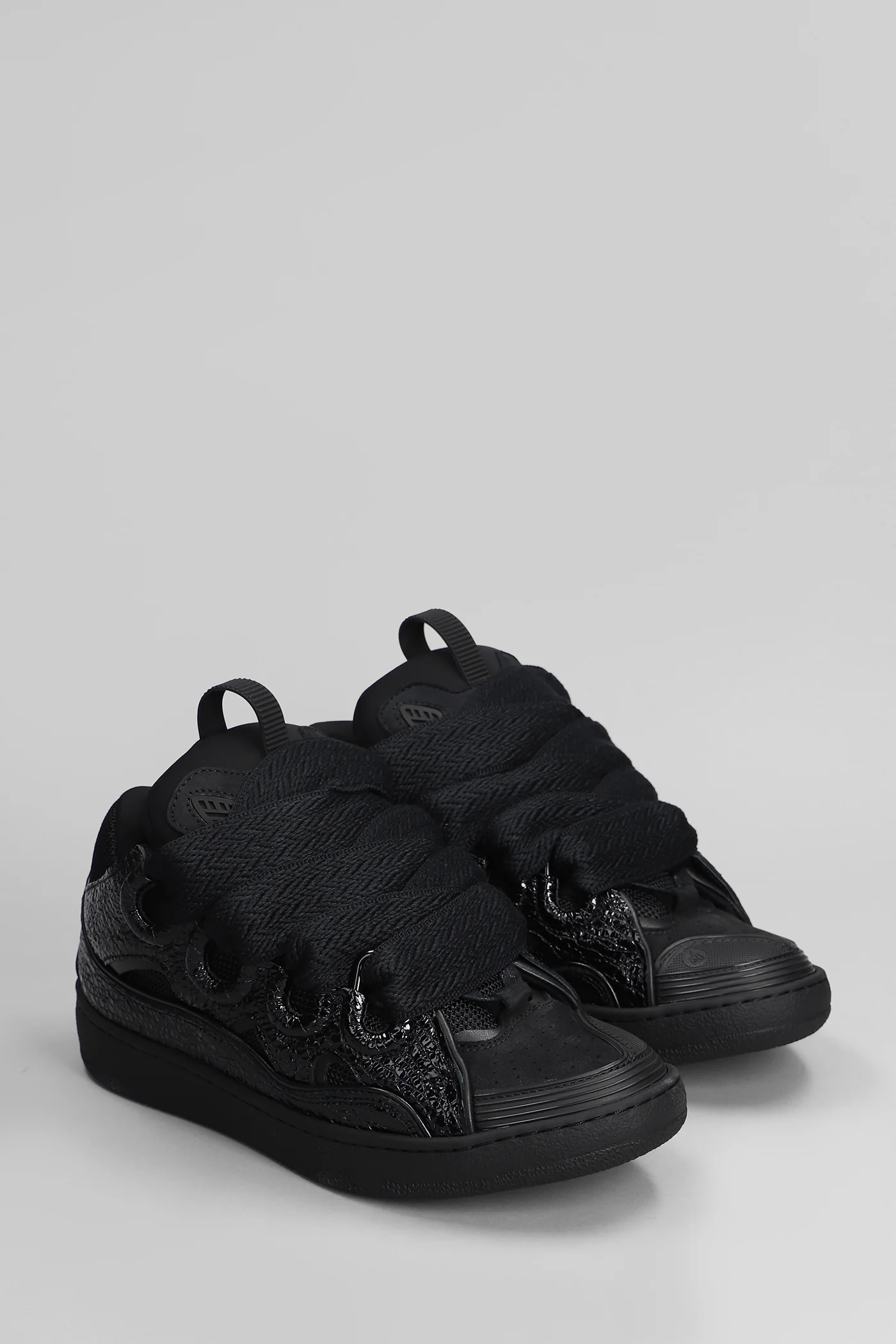 Curb Sneakers in black leather - Image 2
