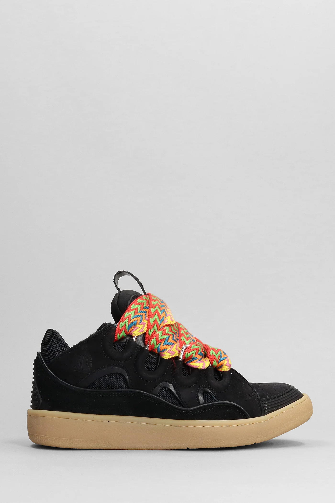 Curb Sneakers in black suede and leather