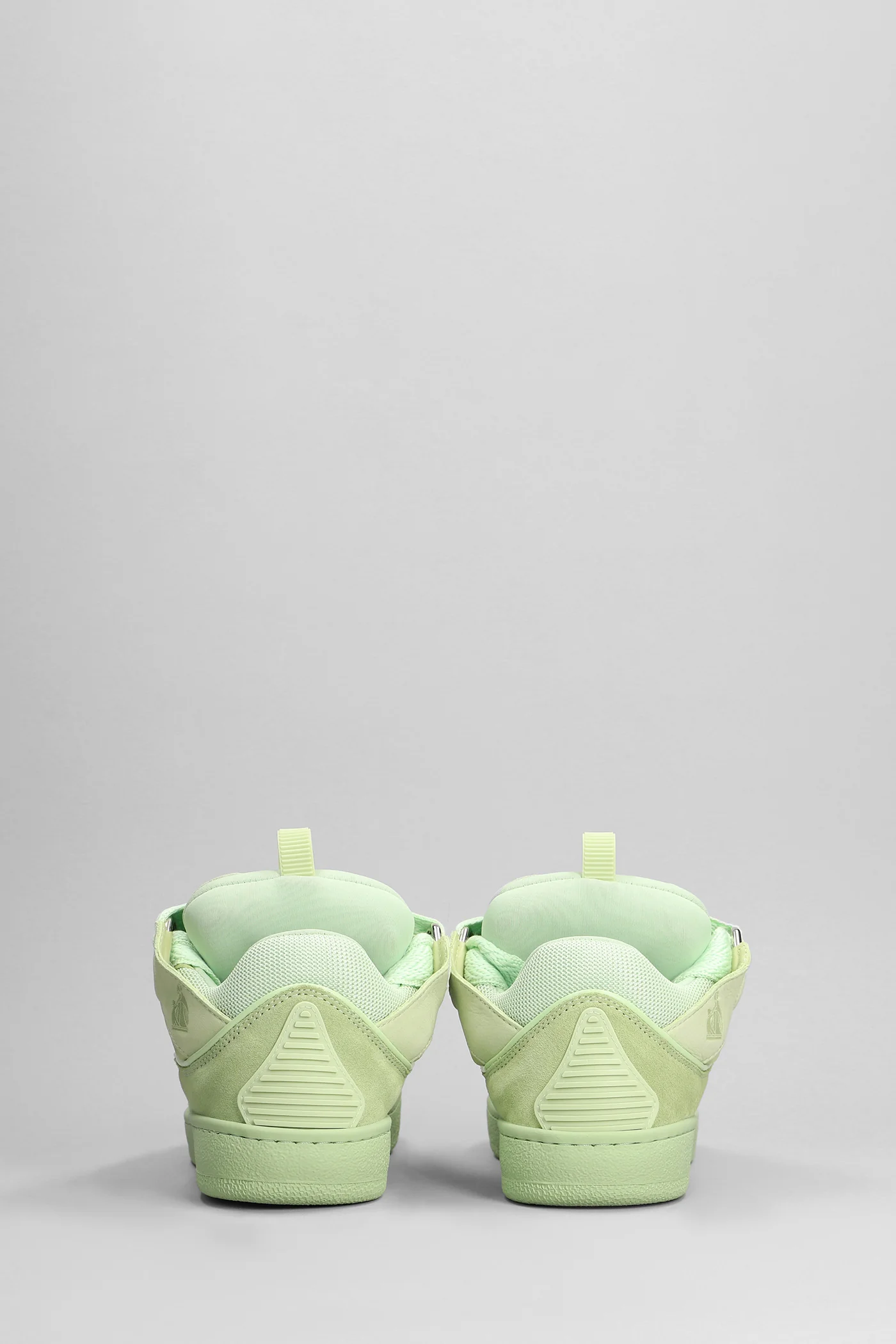 Curb Sneakers in green suede and leather - Image 4