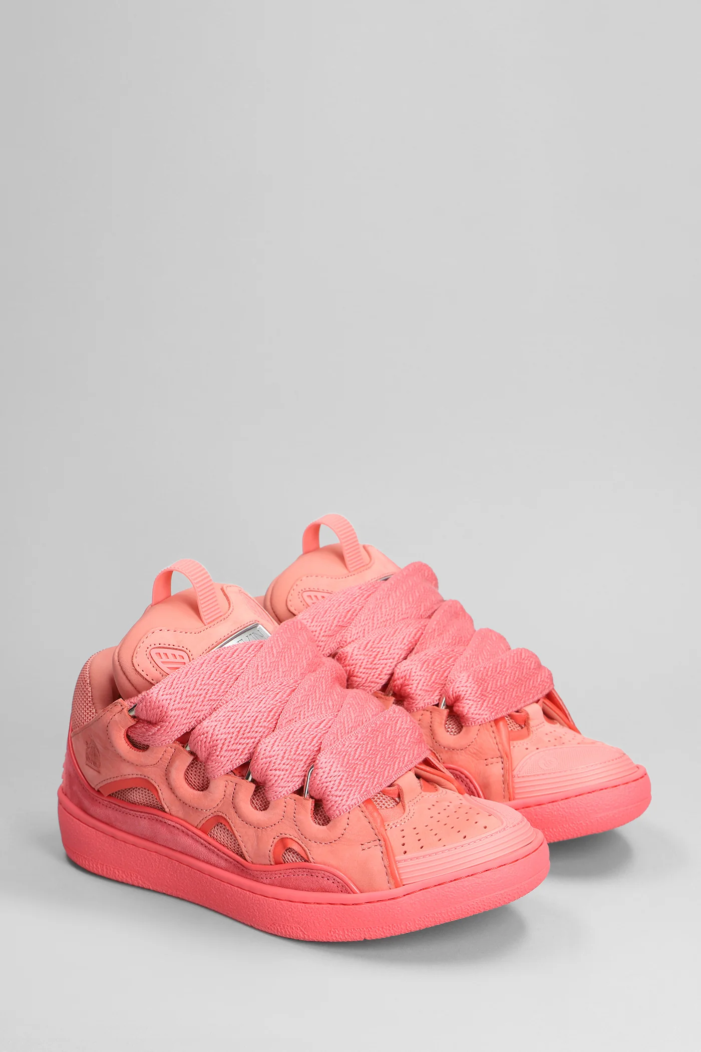 Curb Sneakers in rose-pink suede and leather - Image 2