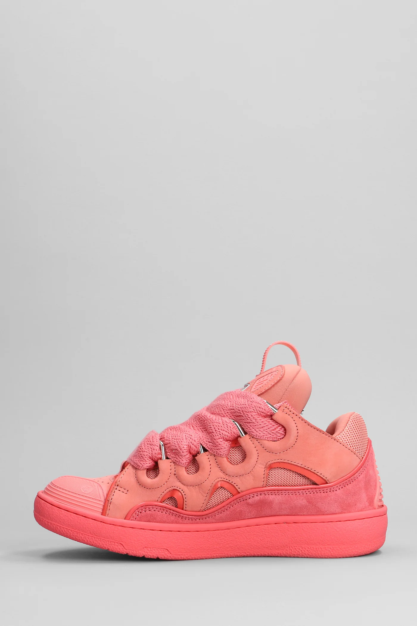 Curb Sneakers in rose-pink suede and leather - Image 3