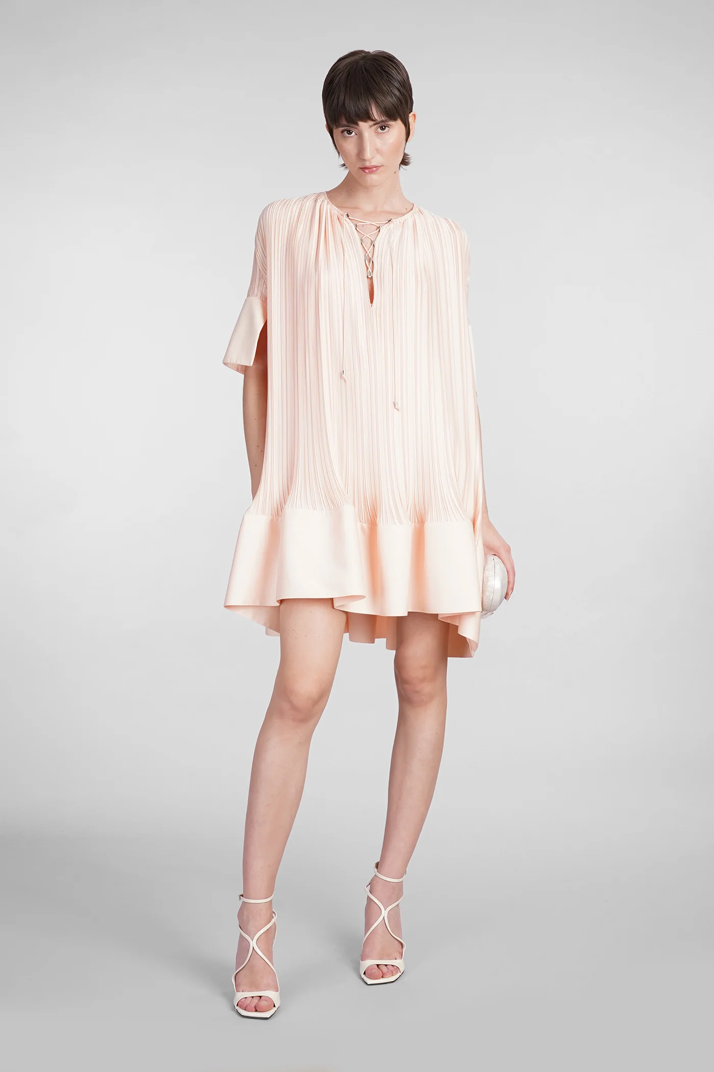 Dress woman  in orange polyester - Image 2