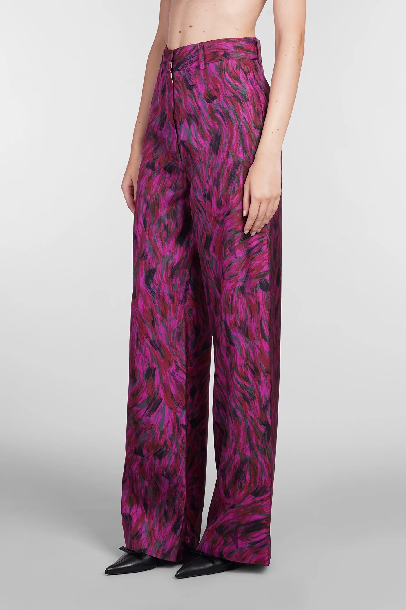 Pants in fuxia silk - Image 4