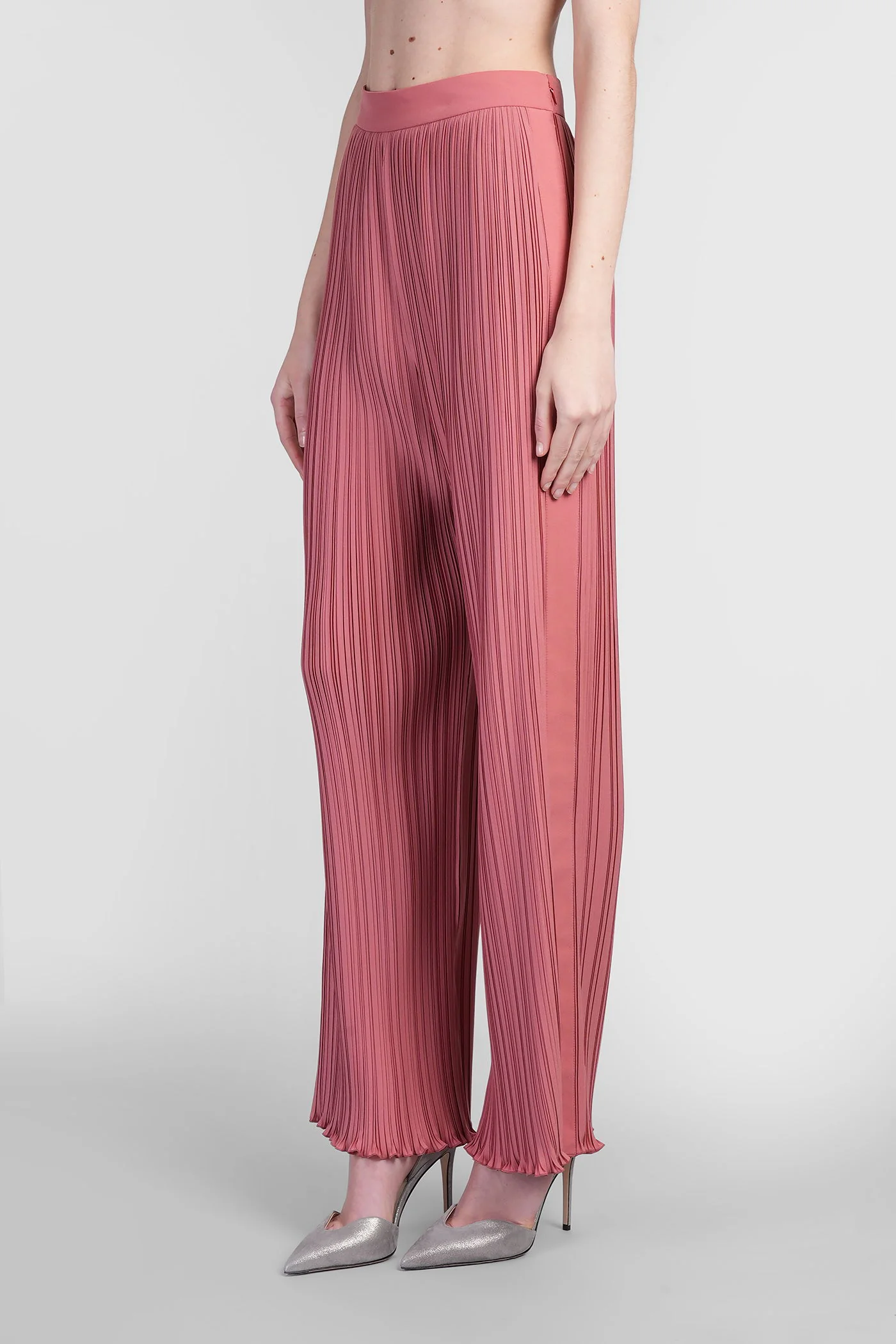 Pants in rose-pink polyester - Image 4