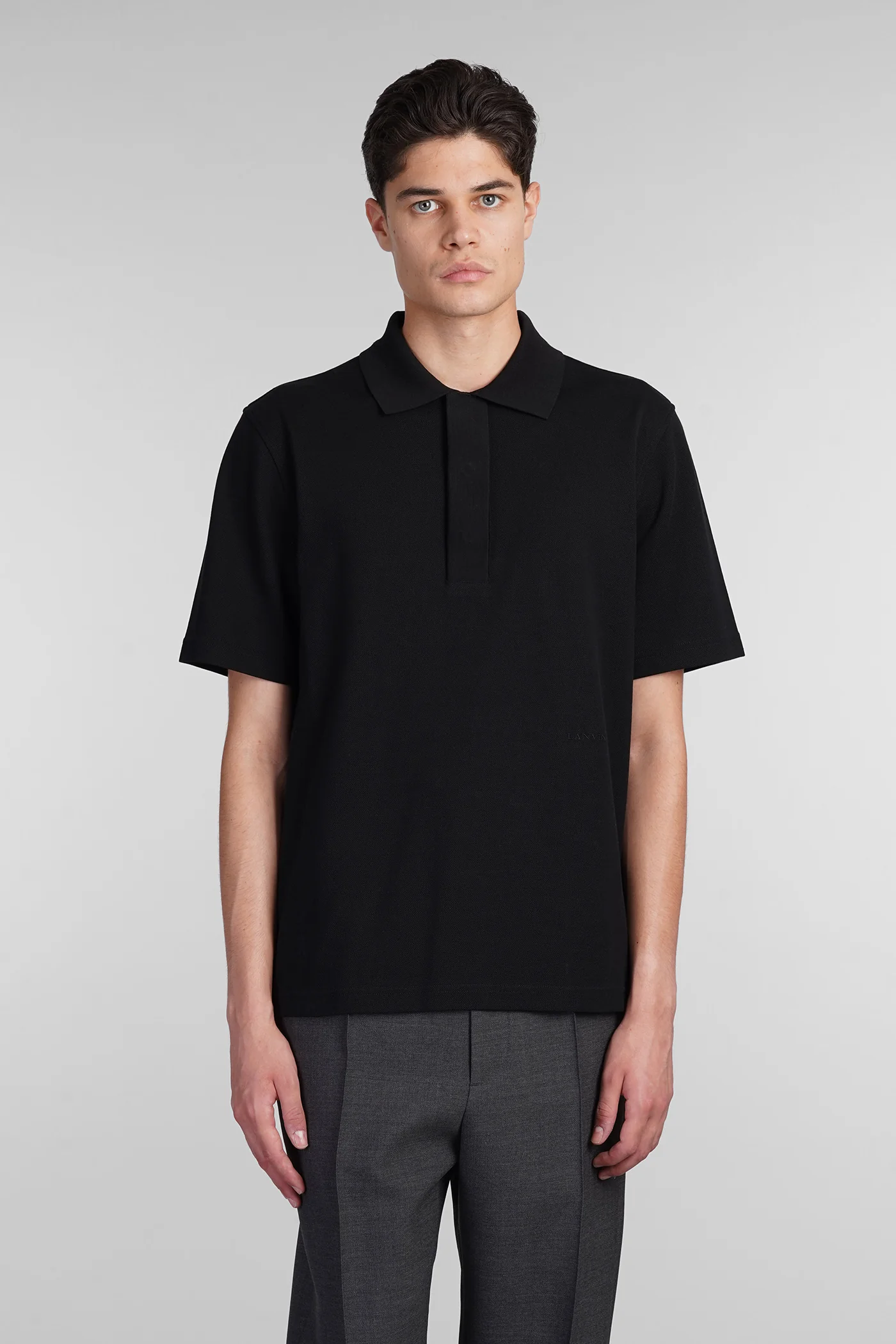 Polo in black cotton