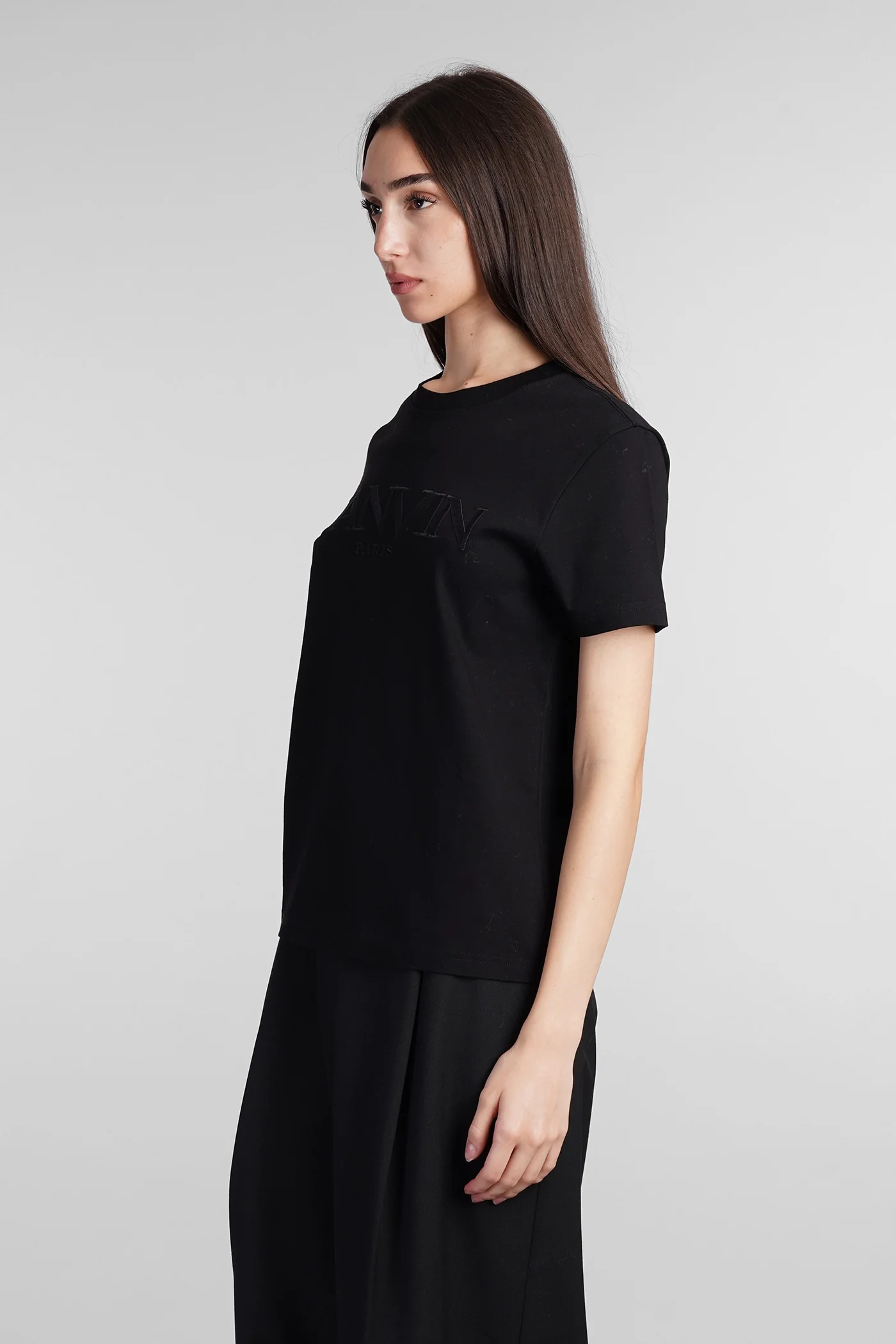 T-Shirt in black cotton - Image 4