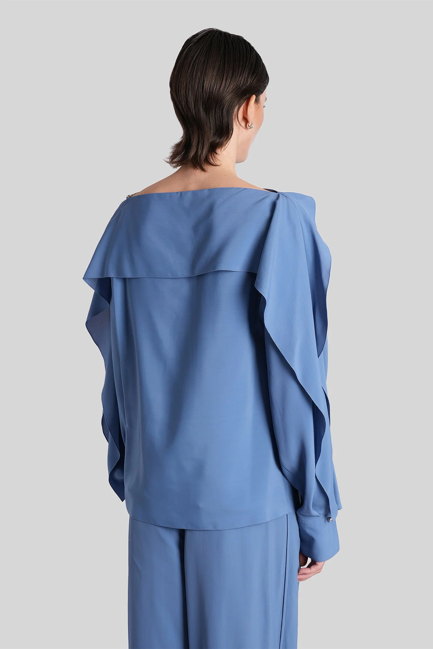 Topwear in blue viscose - Image 3