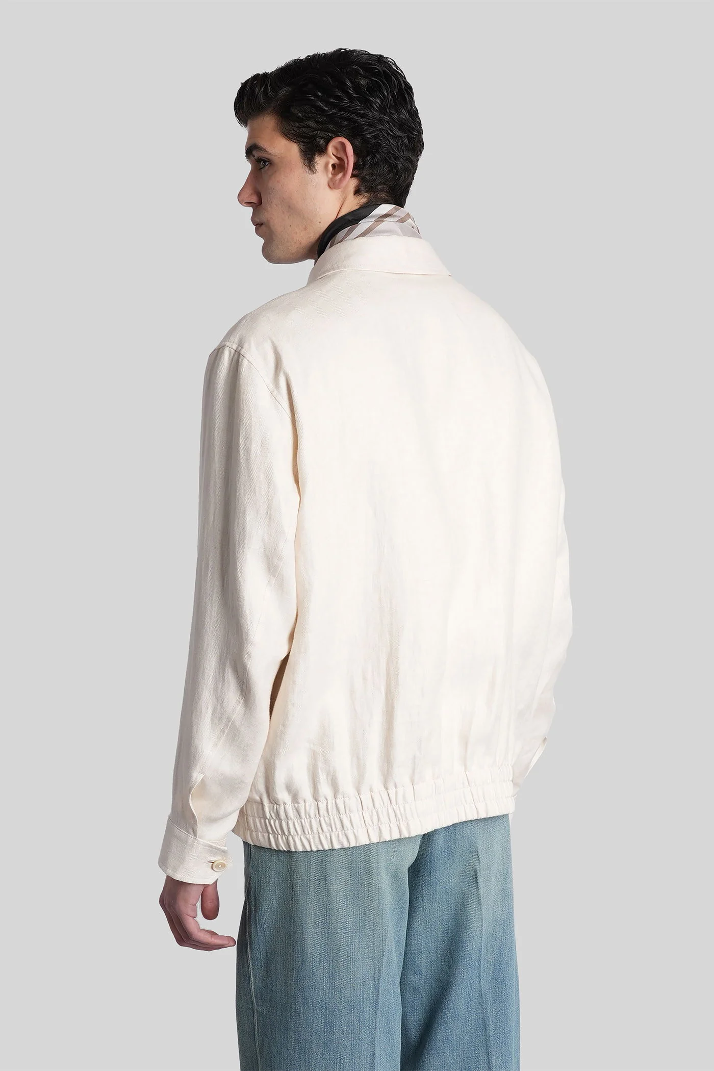 Casual jacket in beige wool - Image 3