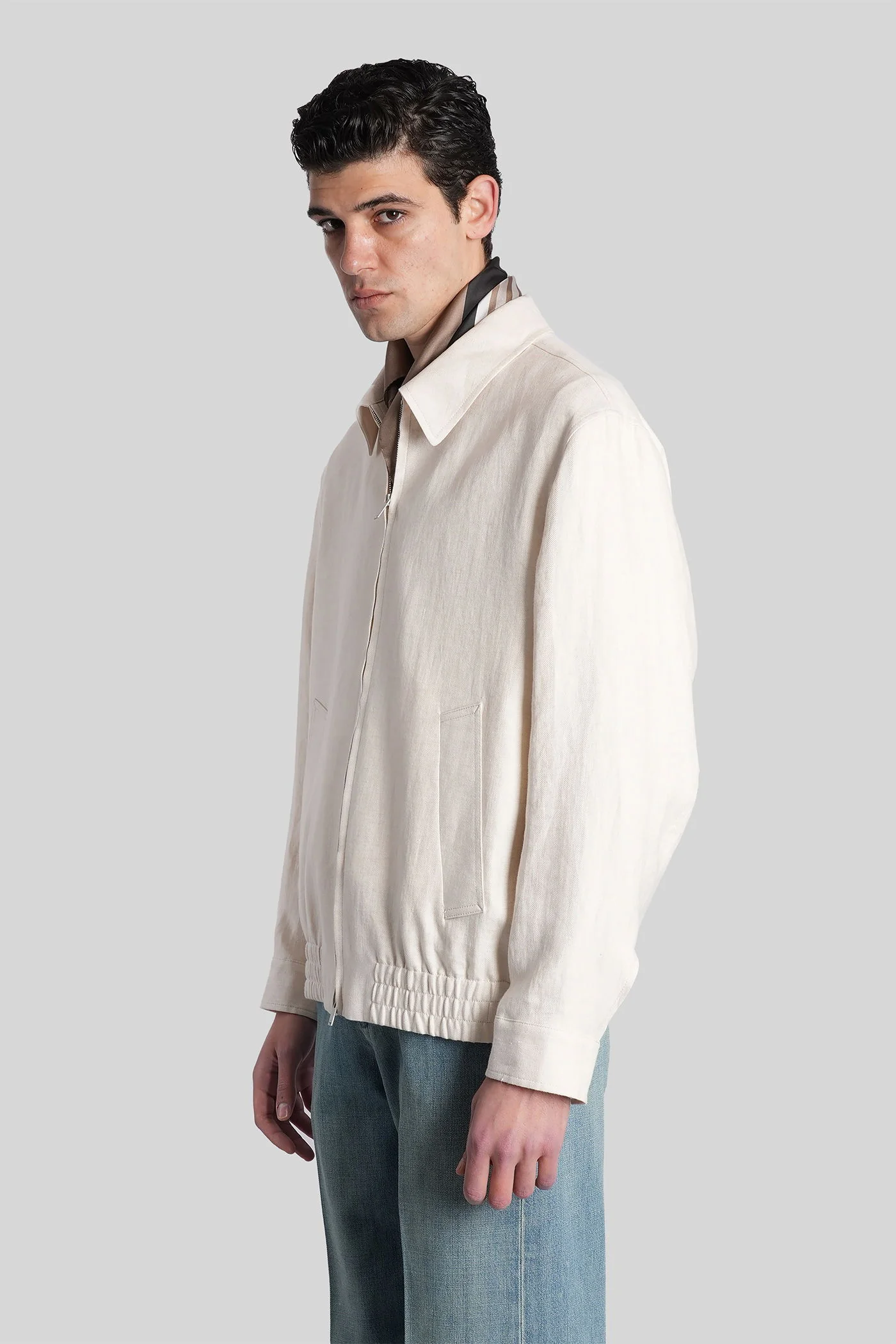 Casual jacket in beige wool - Image 4