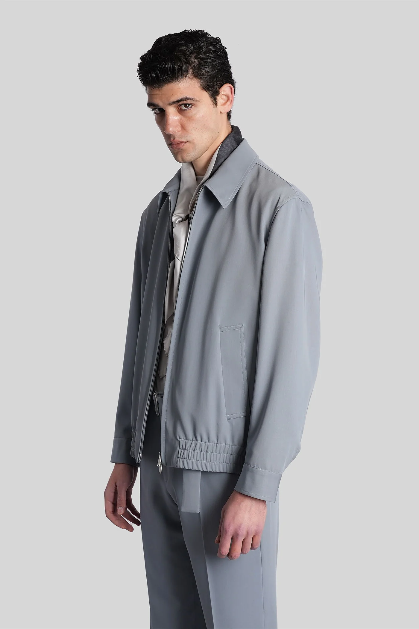 Casual jacket in cyan wool - Image 4