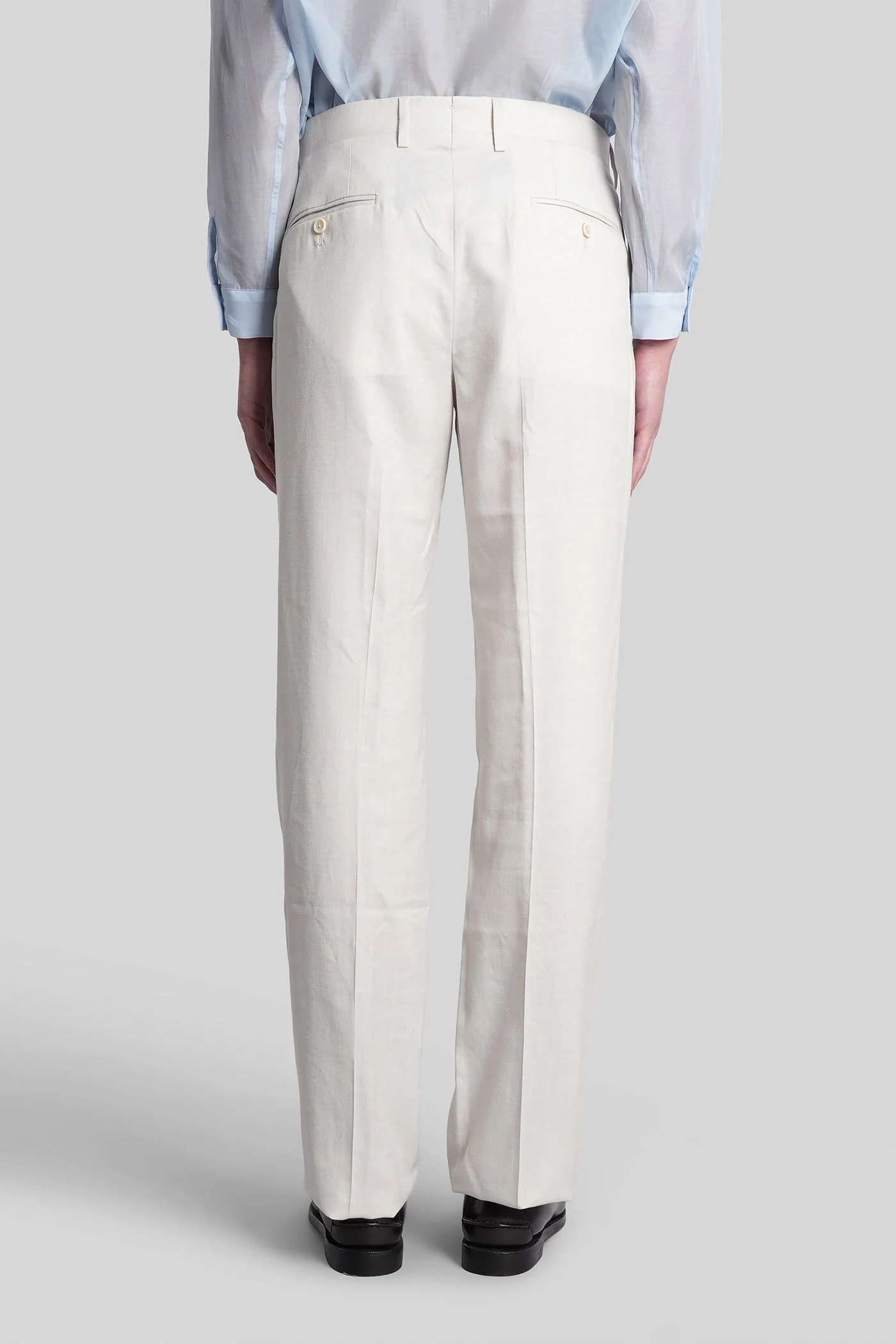Pants in beige wool - Image 3