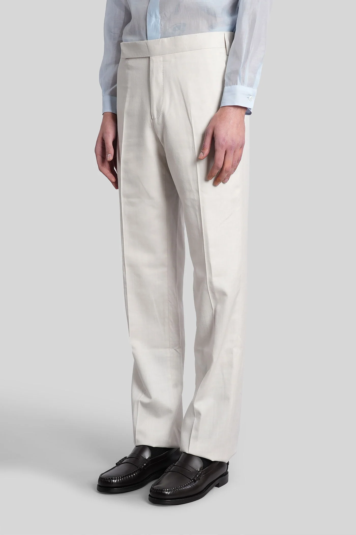 Pants in beige wool - Image 4