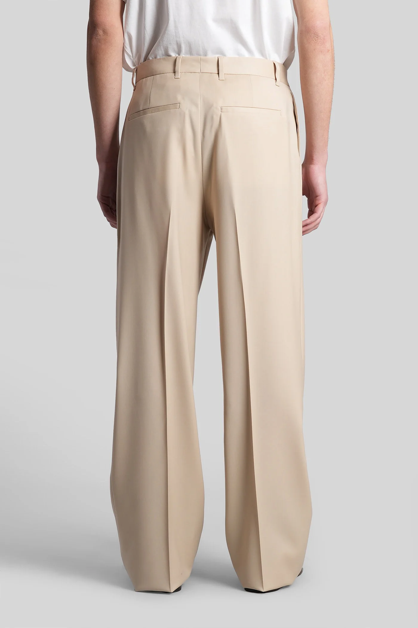 Pants in beige wool - Image 3
