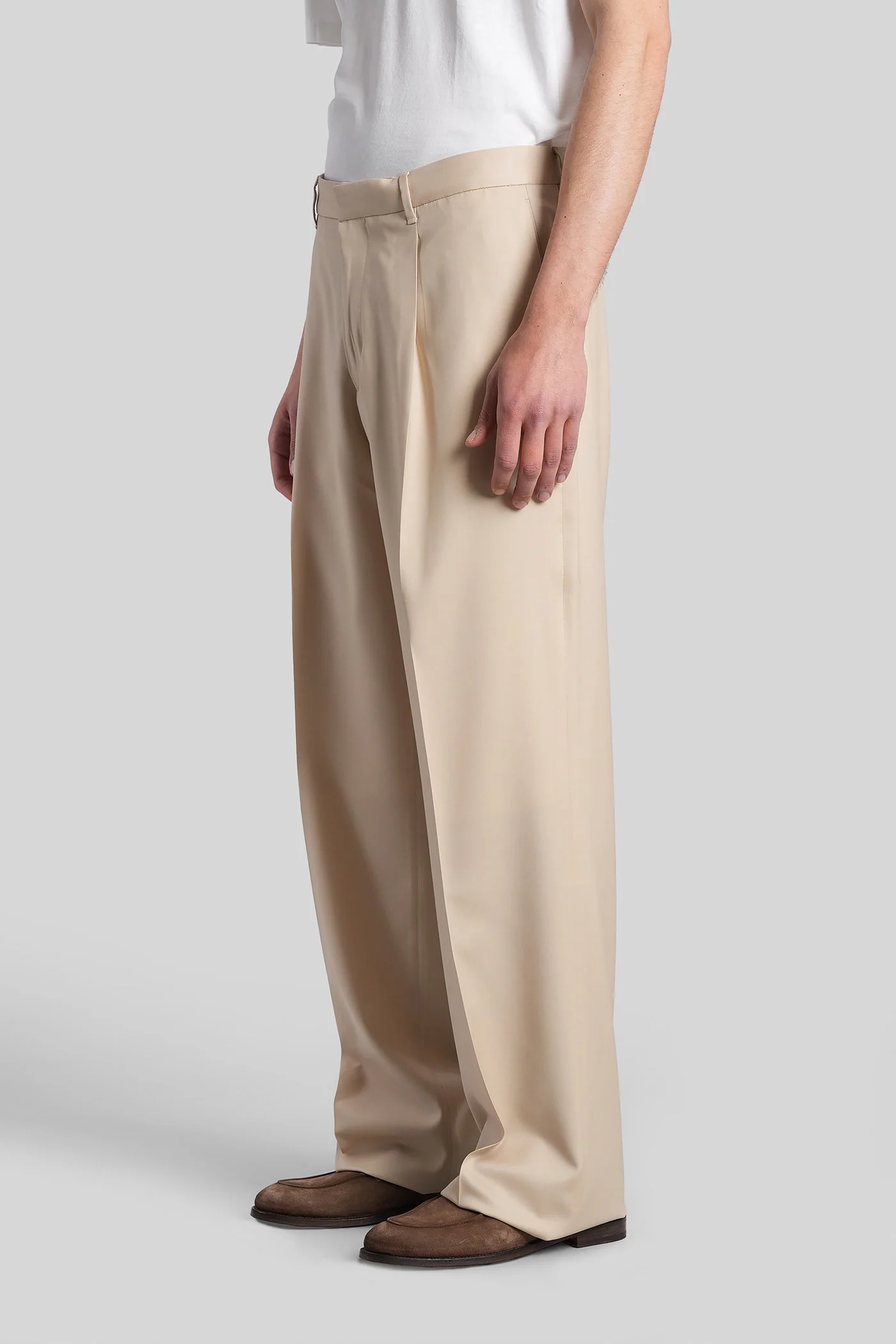 Pants in beige wool - Image 4