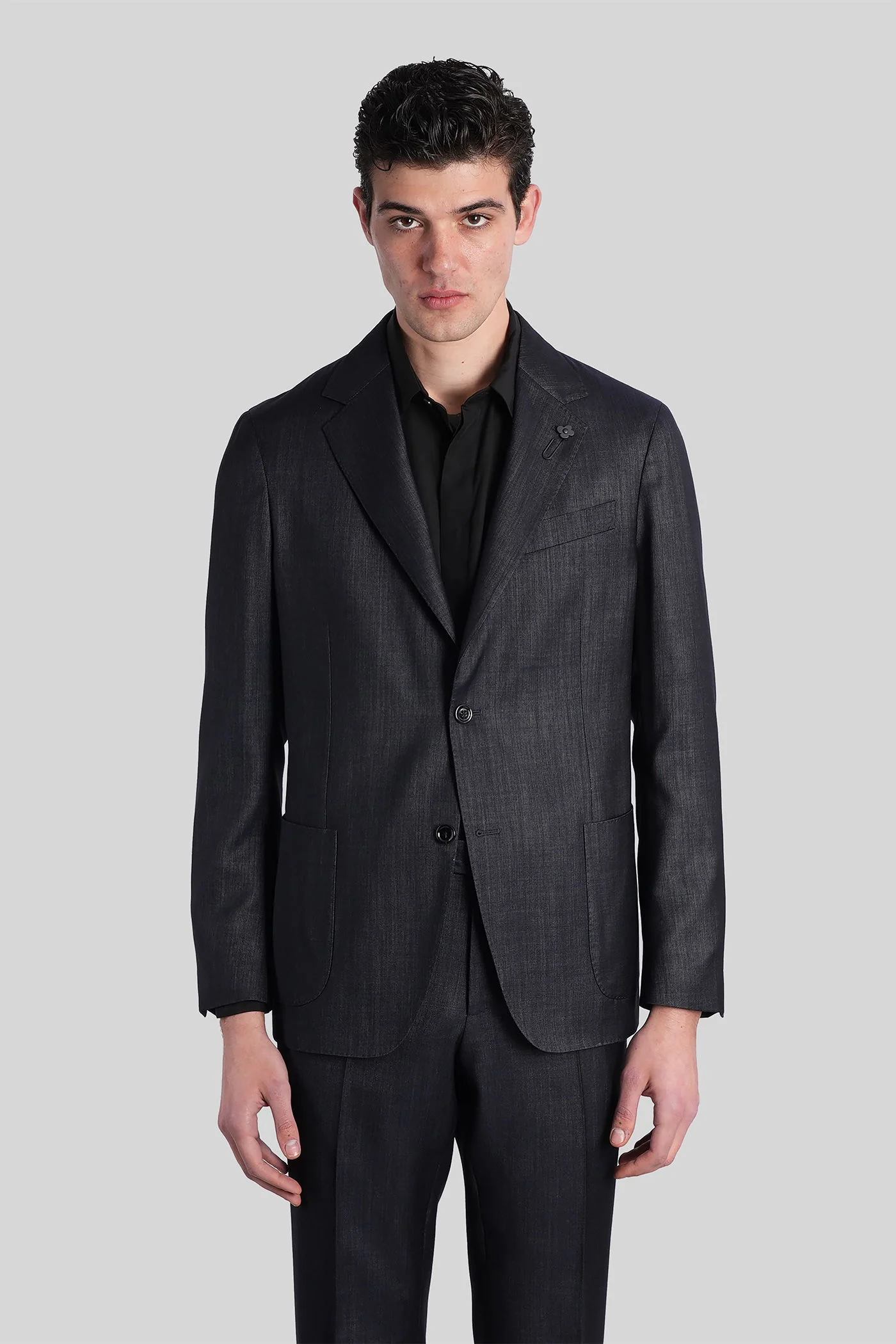 Suit in blue wool
