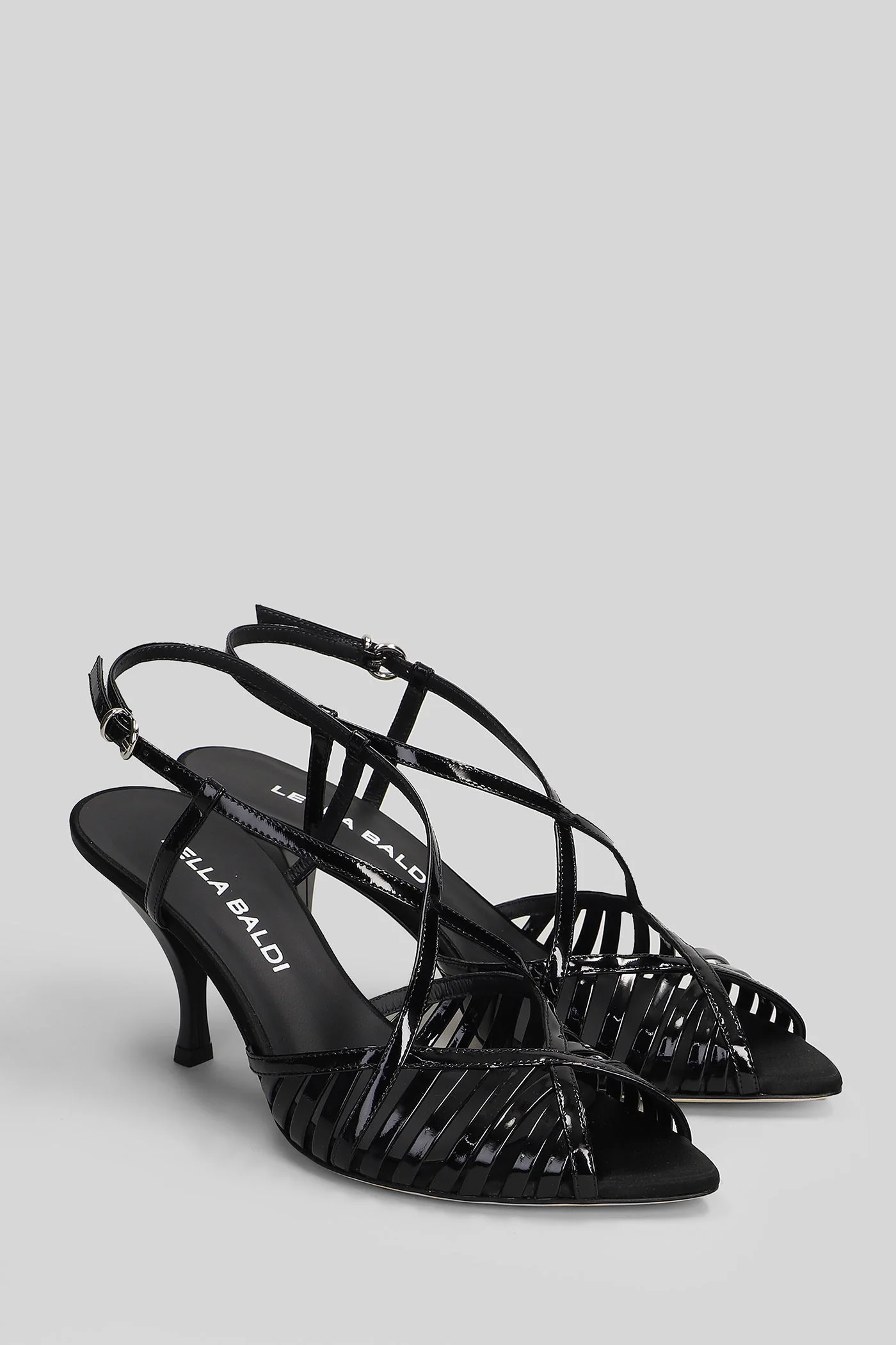 Sandals in black patent leather - Image 2