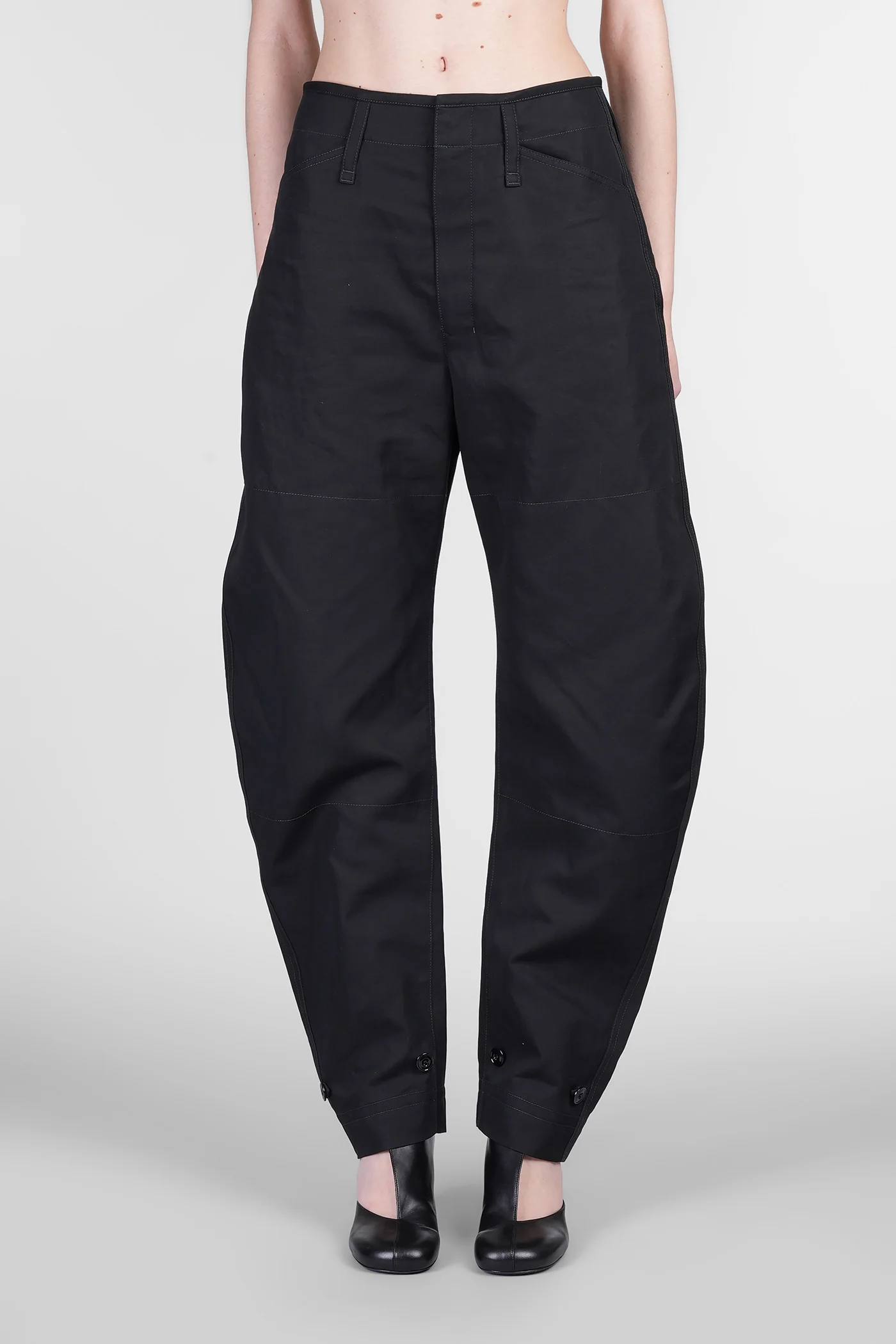 Pants in black cotton