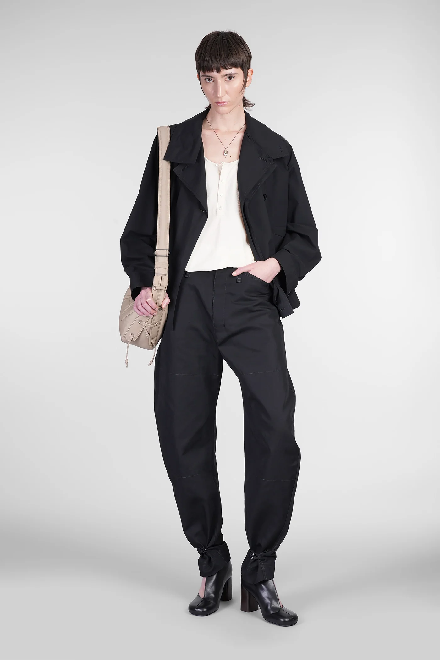 Pants in black cotton - Image 2