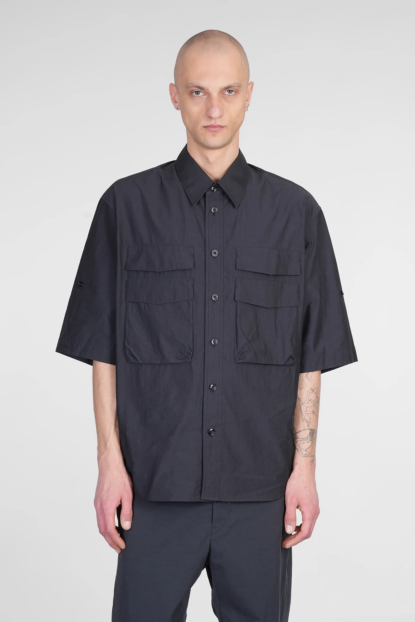 Shirt in blue cotton